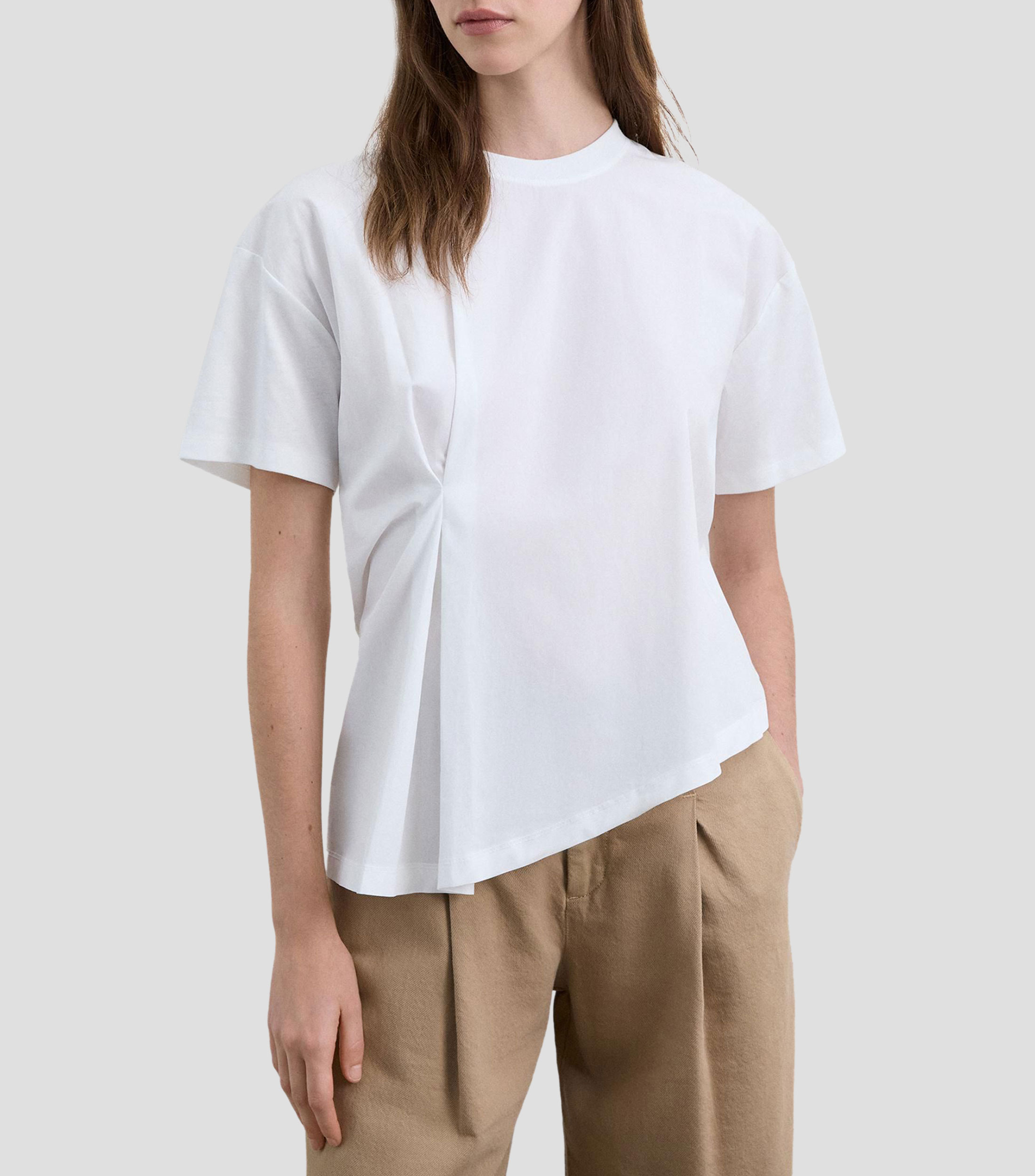 Playera cuello redondo manga corta lisa Mujer