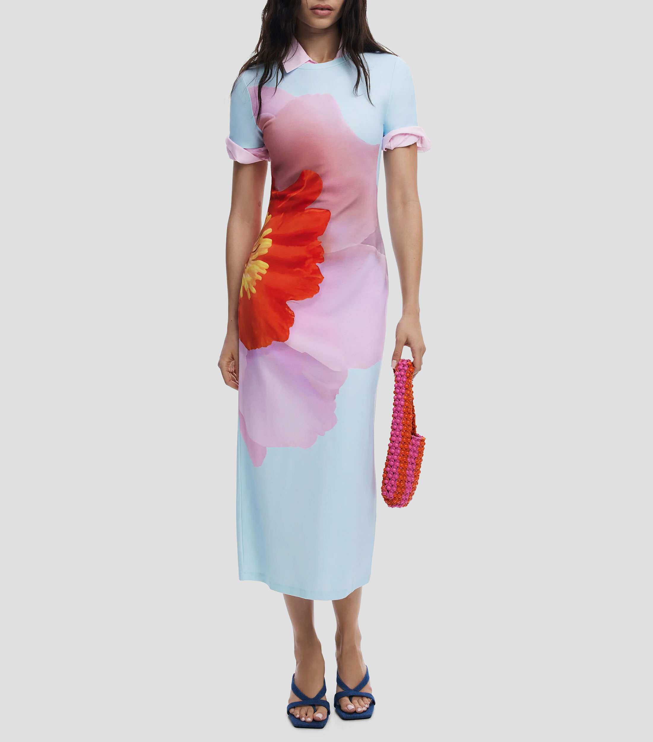 Desigual Vestido Largo Con Flores Mr. Christian Lacroix Mujer |El