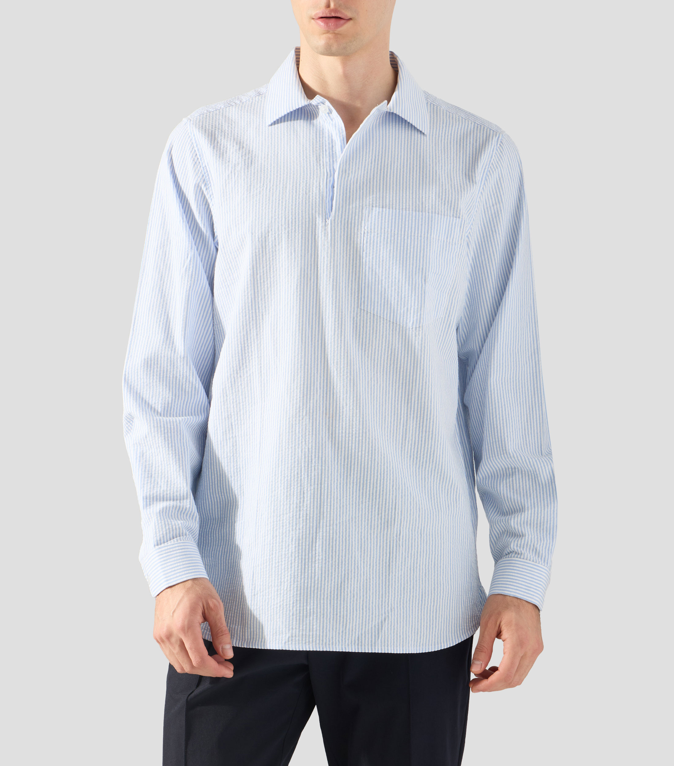 Camisa de rayas con manga larga Hombre