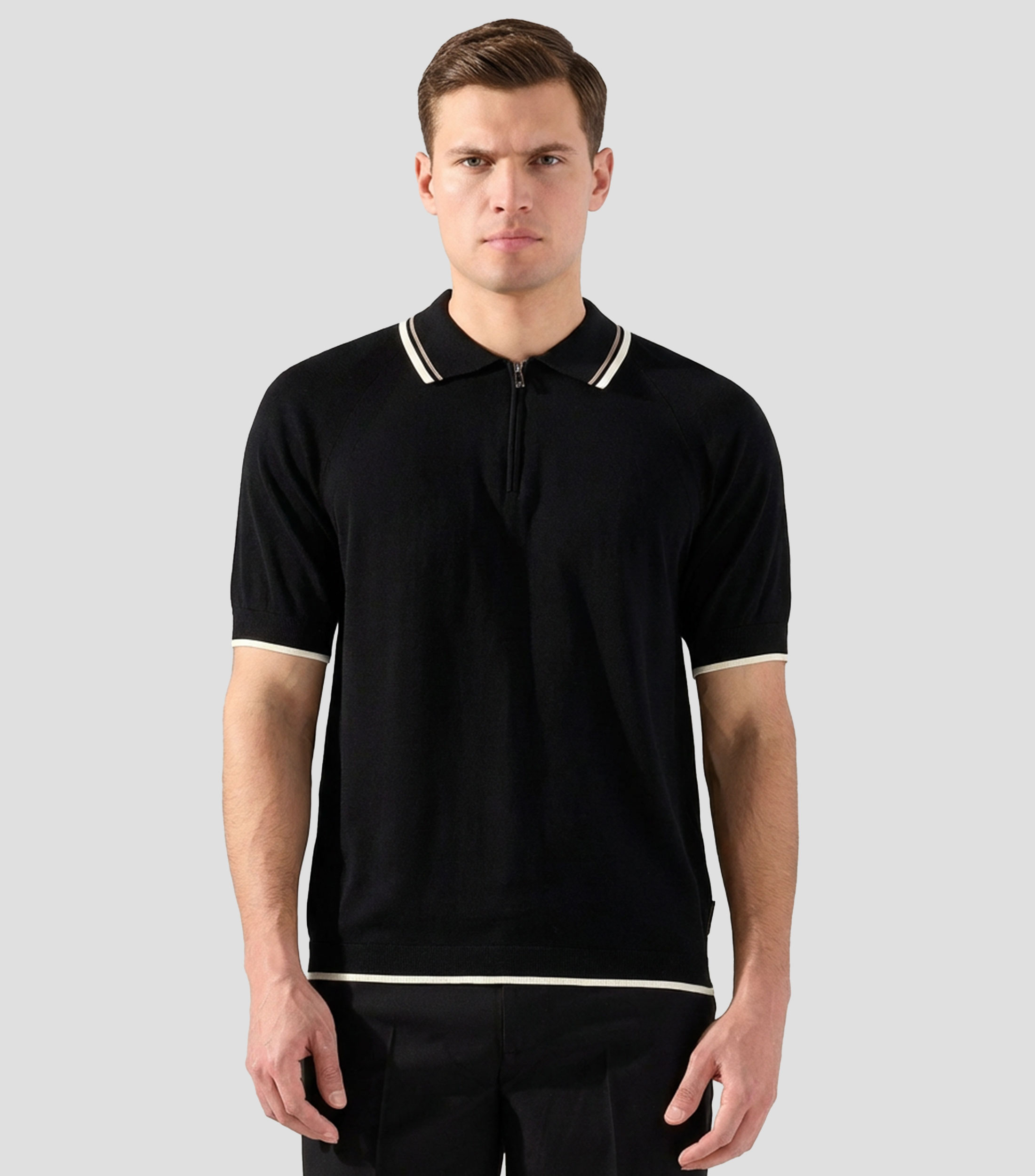 Playera tipo polo manga corta lisa Hombre