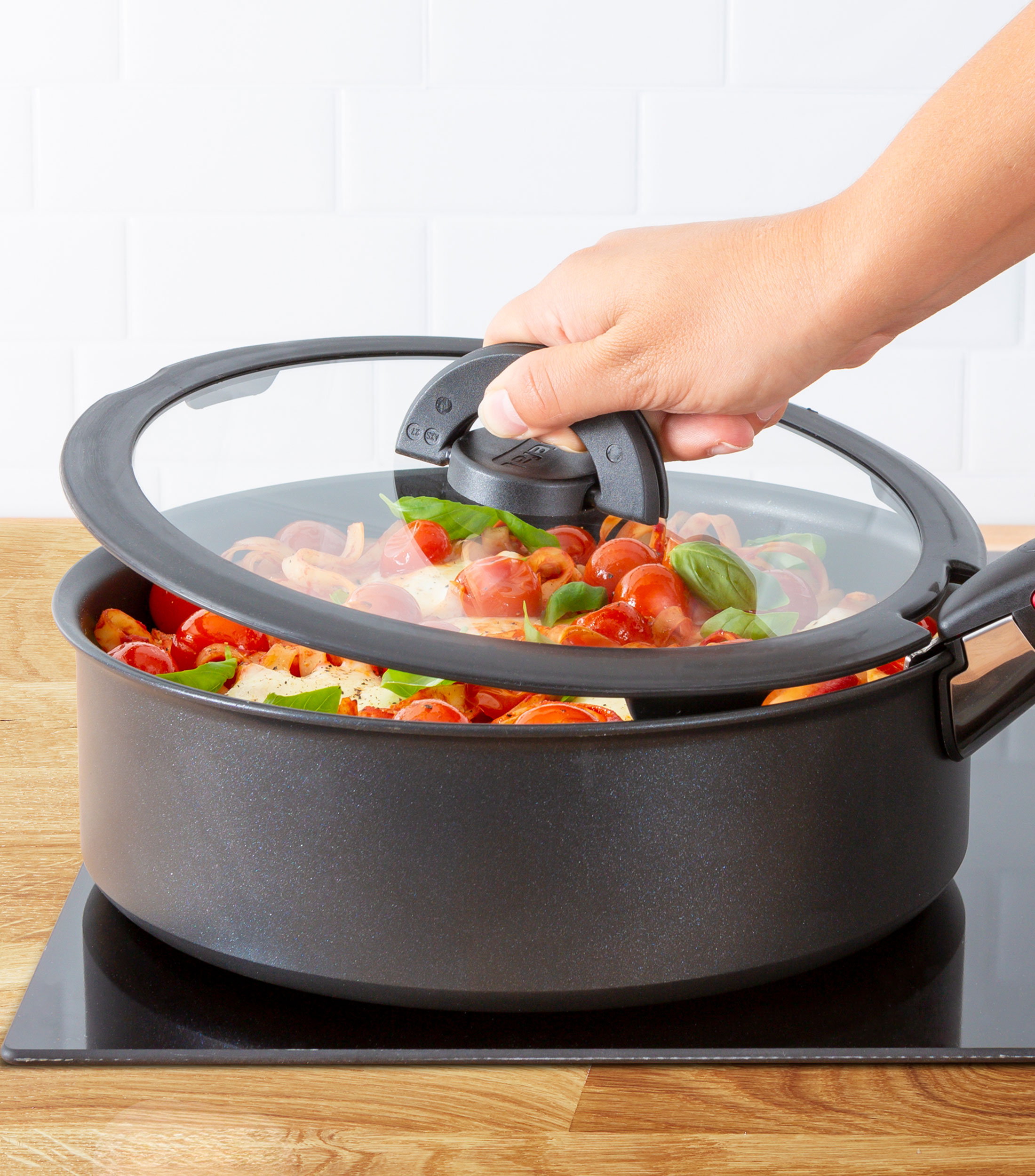 Tapa para olla y sartén Ingenio 24 cm Negro