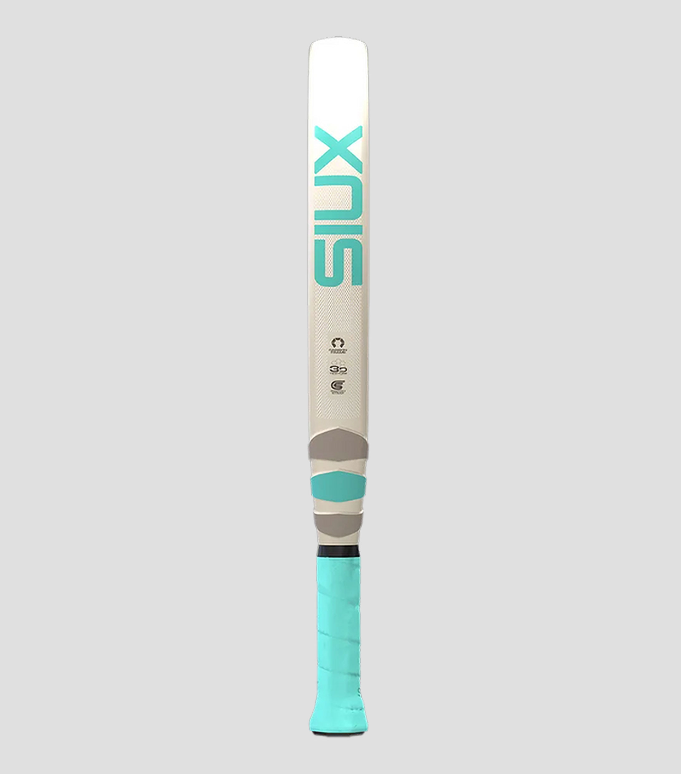 Pala VALKIRIA PRO para pádel crema y turquesa