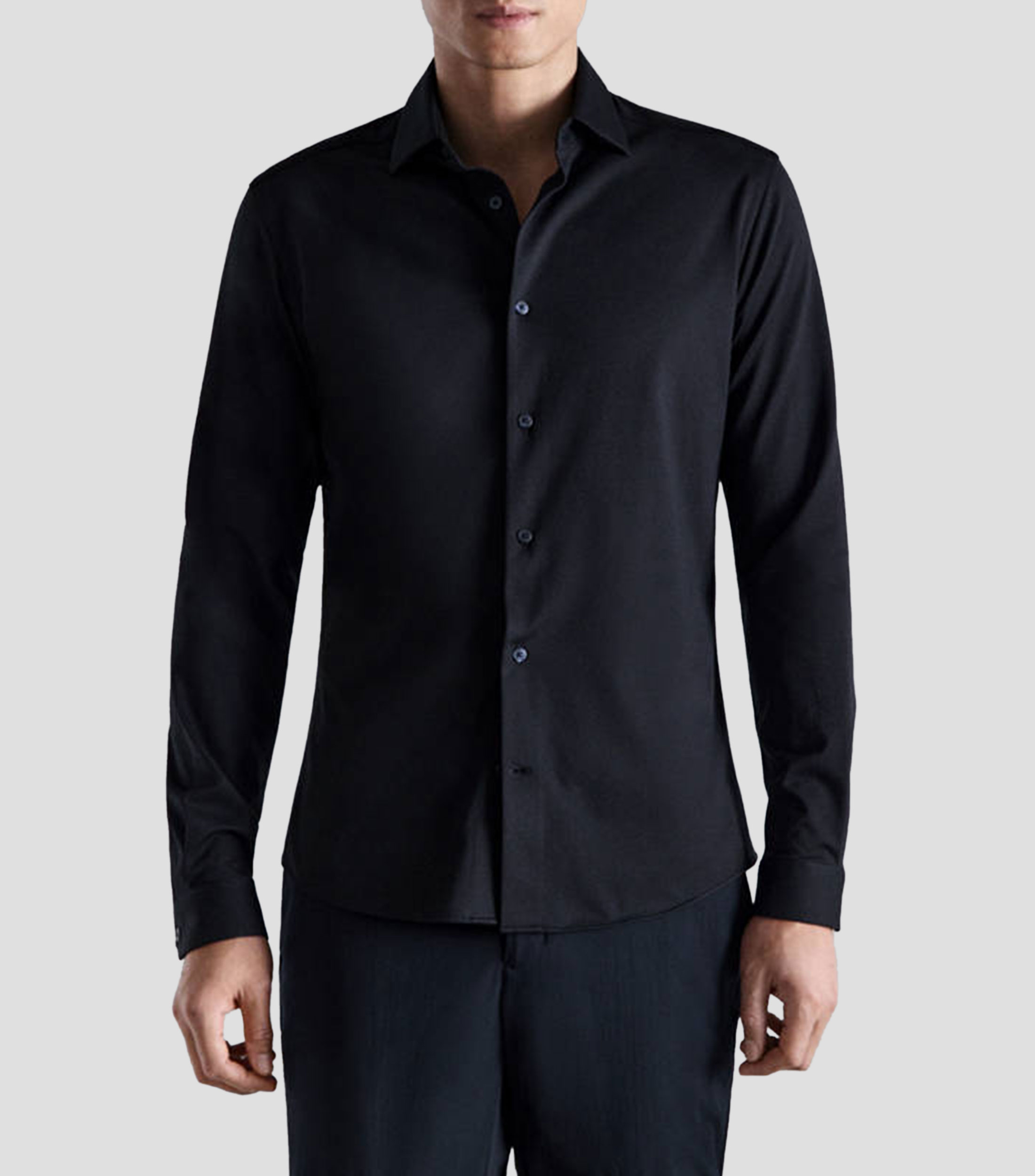 Camisa lisa manga larga Adana Hombre