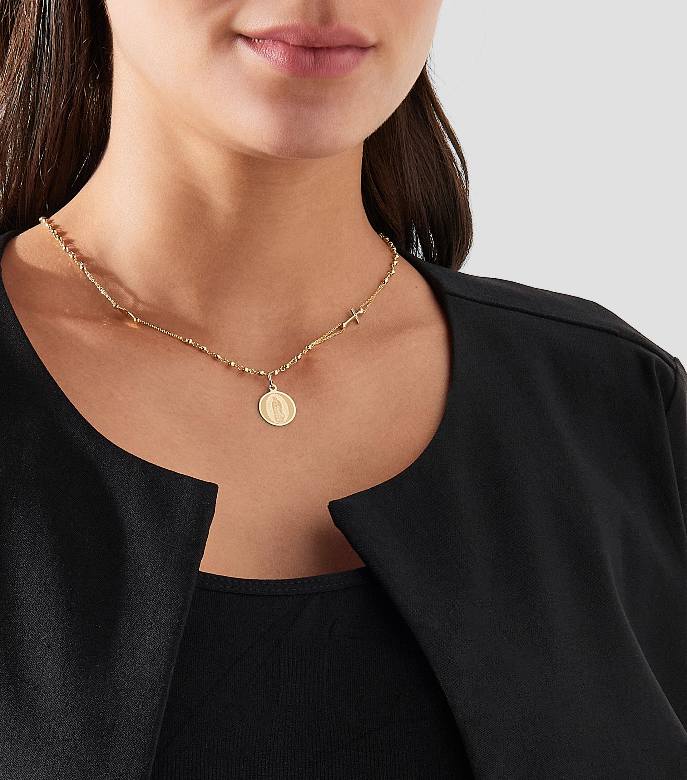 Medalla Virgen de Guadalupe en oro de 14 kilates Unisex