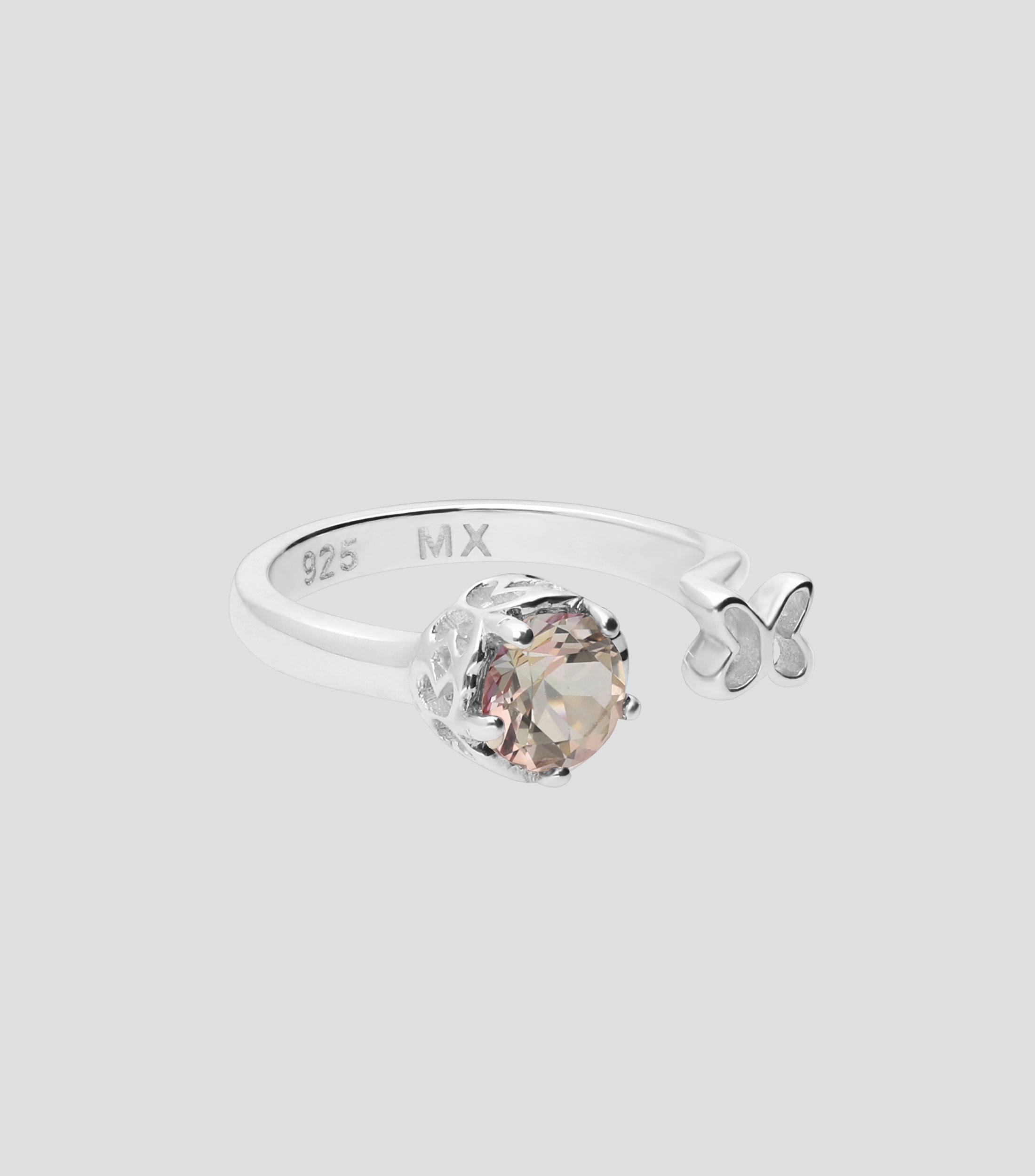 Anillo en Plata .925 Mariposa con incrustacion de Topacio Mujer