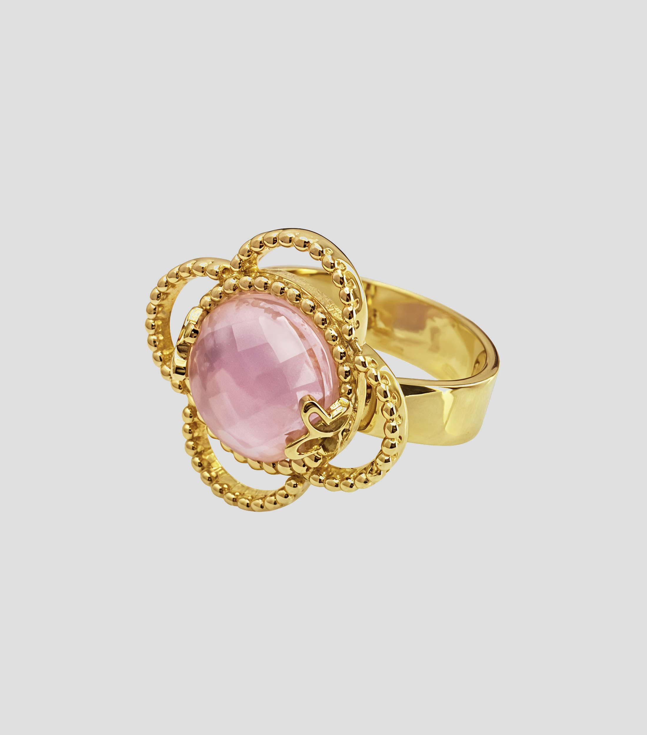 Anillo en Plata .925 Rose con Cristal Mop Mujer