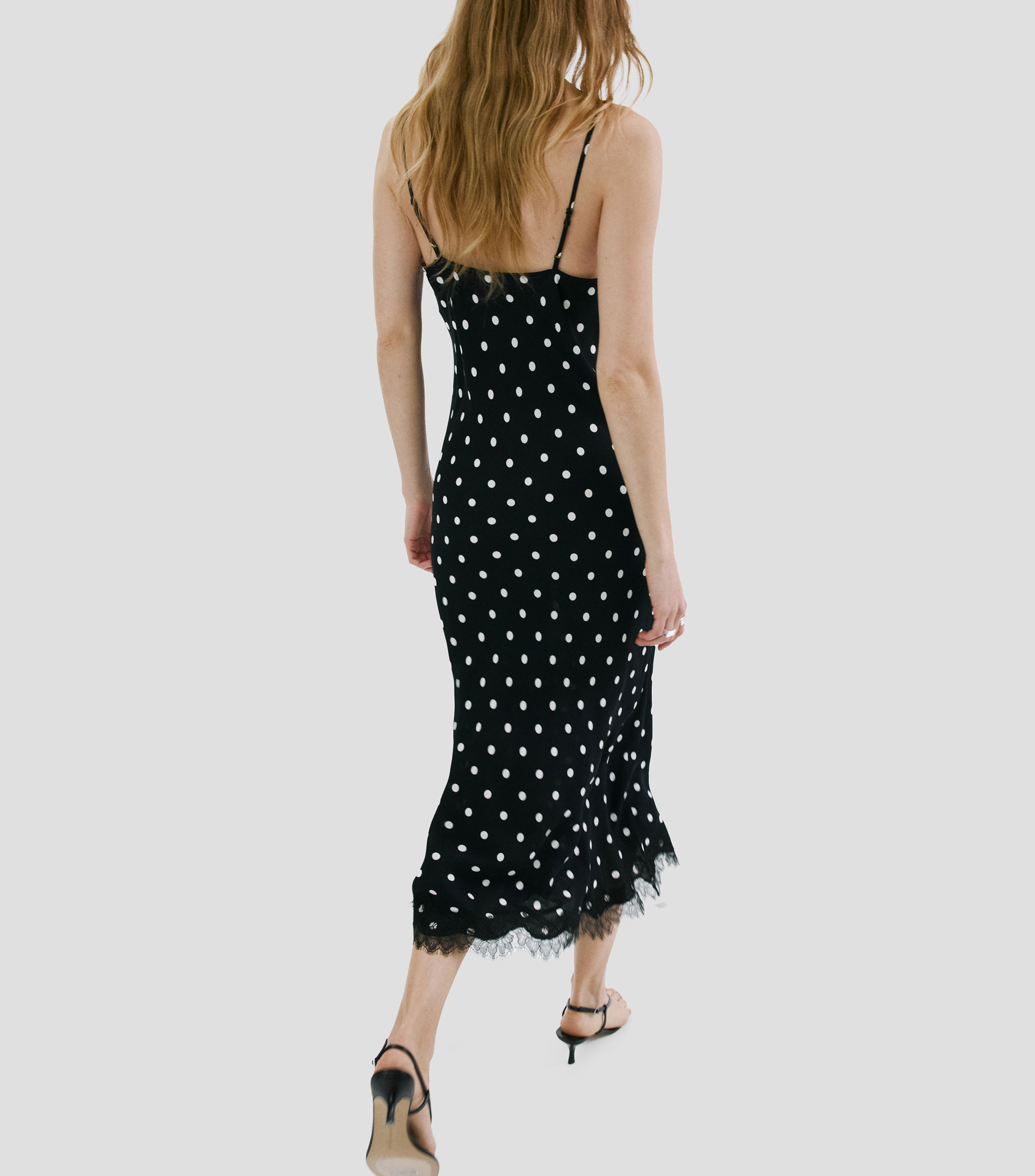 Vestido midi polkadots Mujer