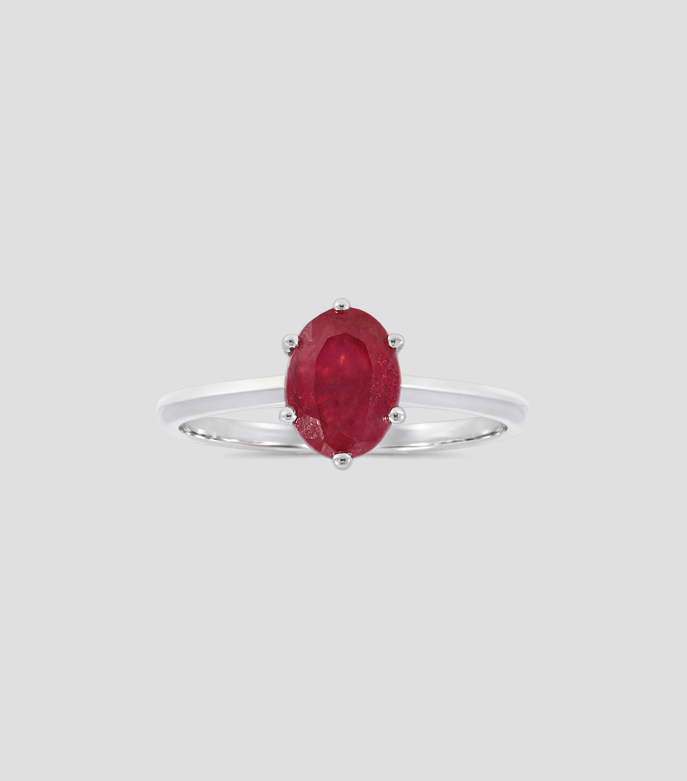 Anillo en Oro de 14 Kilates con Rubí Mujer