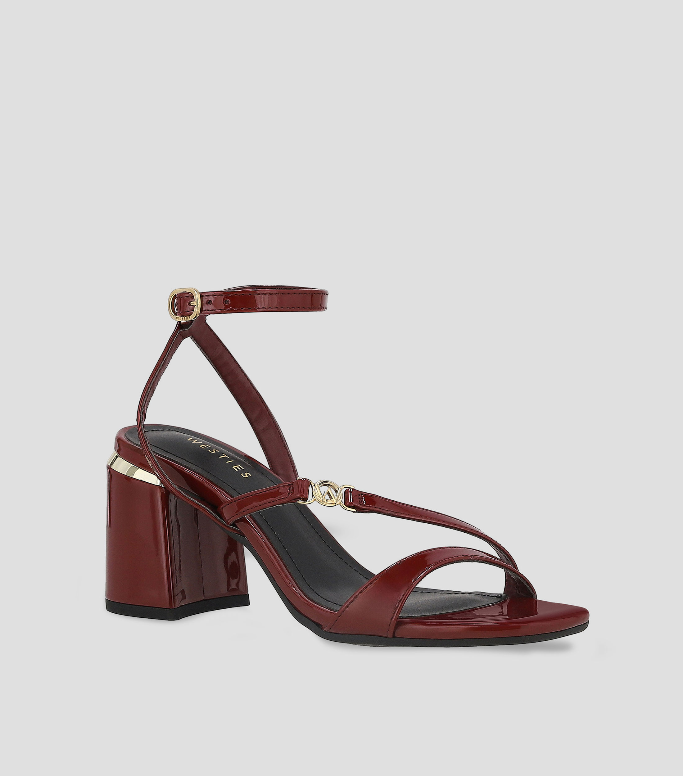 Sandalias de tacon alto cuadrado lisas Mujer