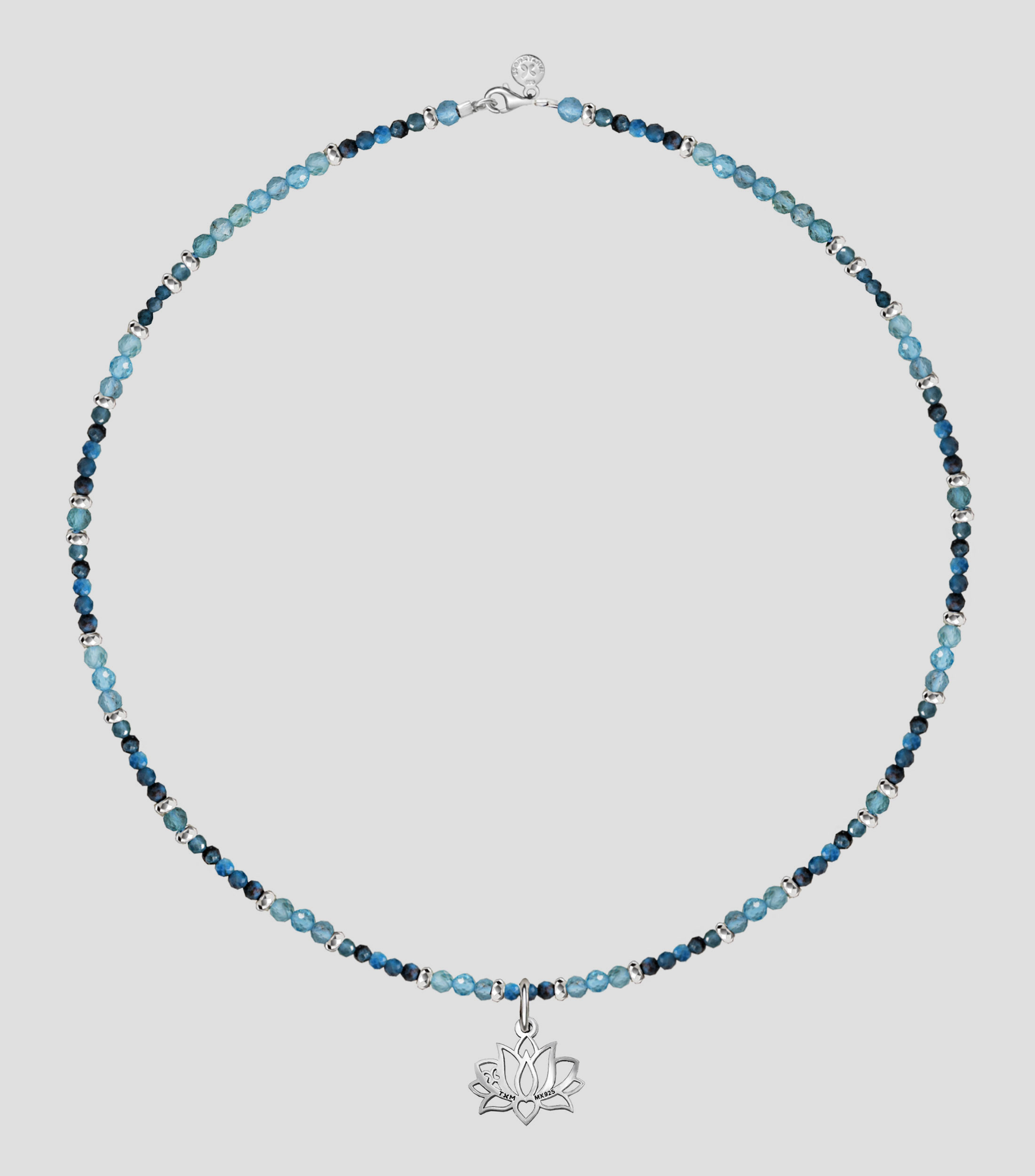 Collar en plata Loto Zen con apatita Mujer