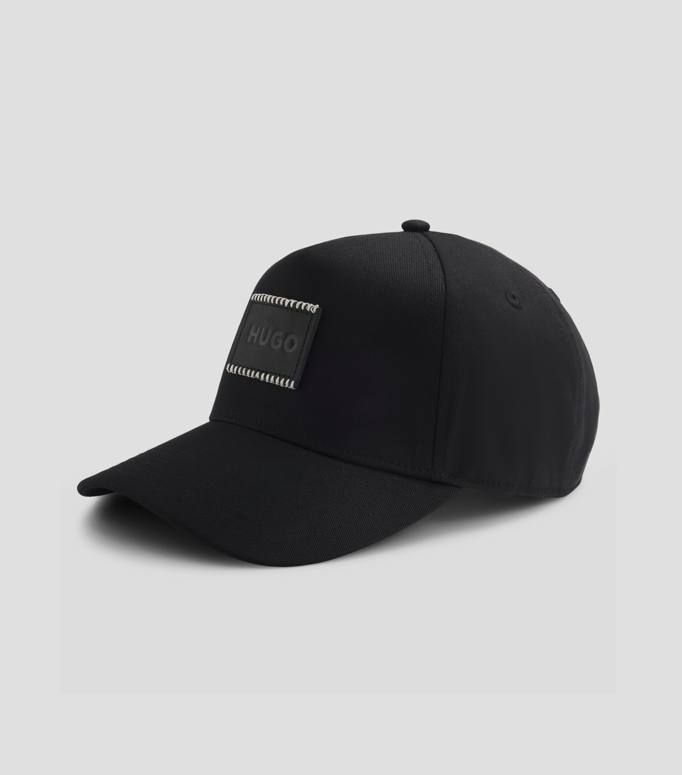 Gorra de sarga de algodón con parche de logo Hombre