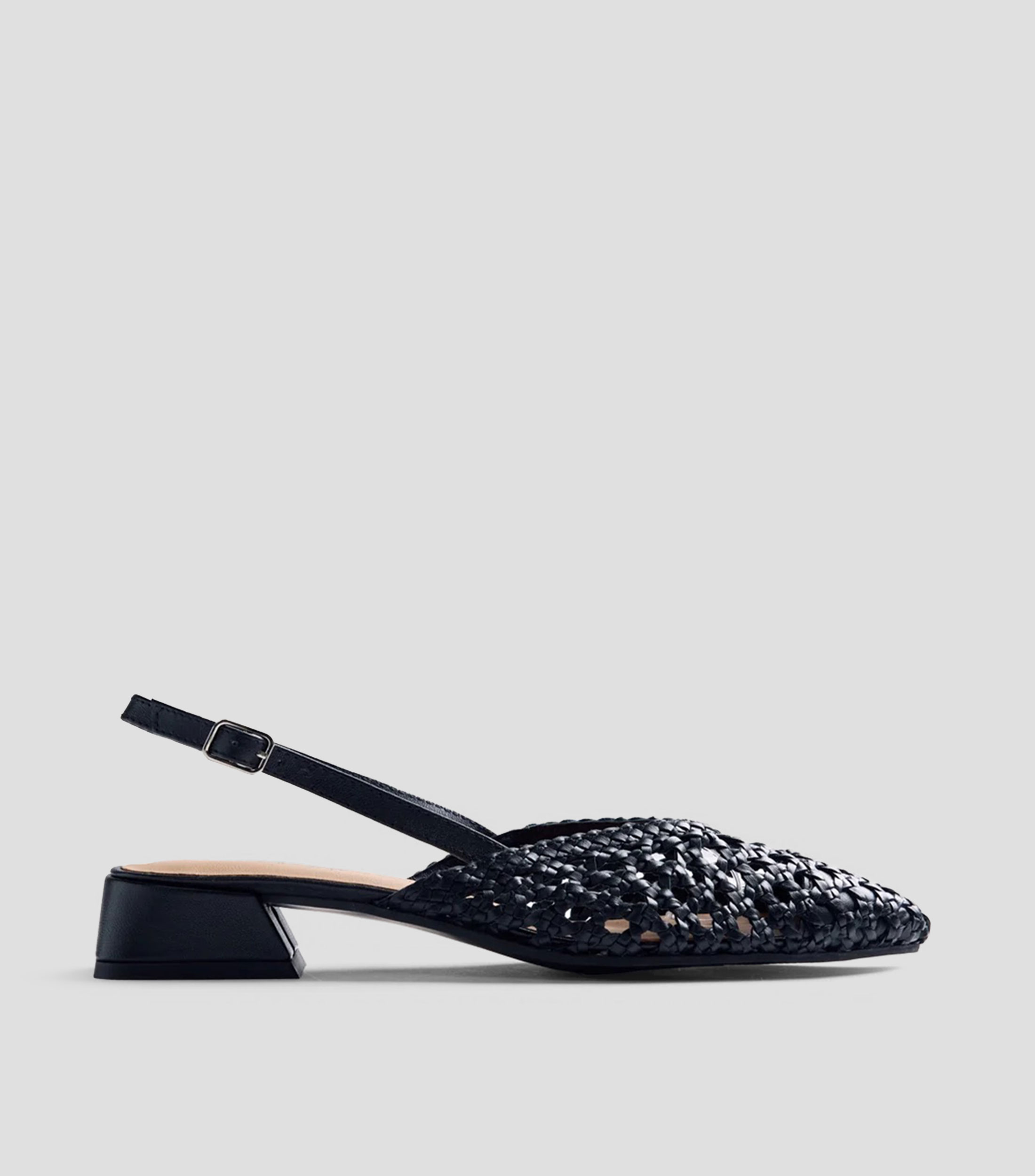 Flats Kipili en piel trenzada tacón cuadrado Mujer