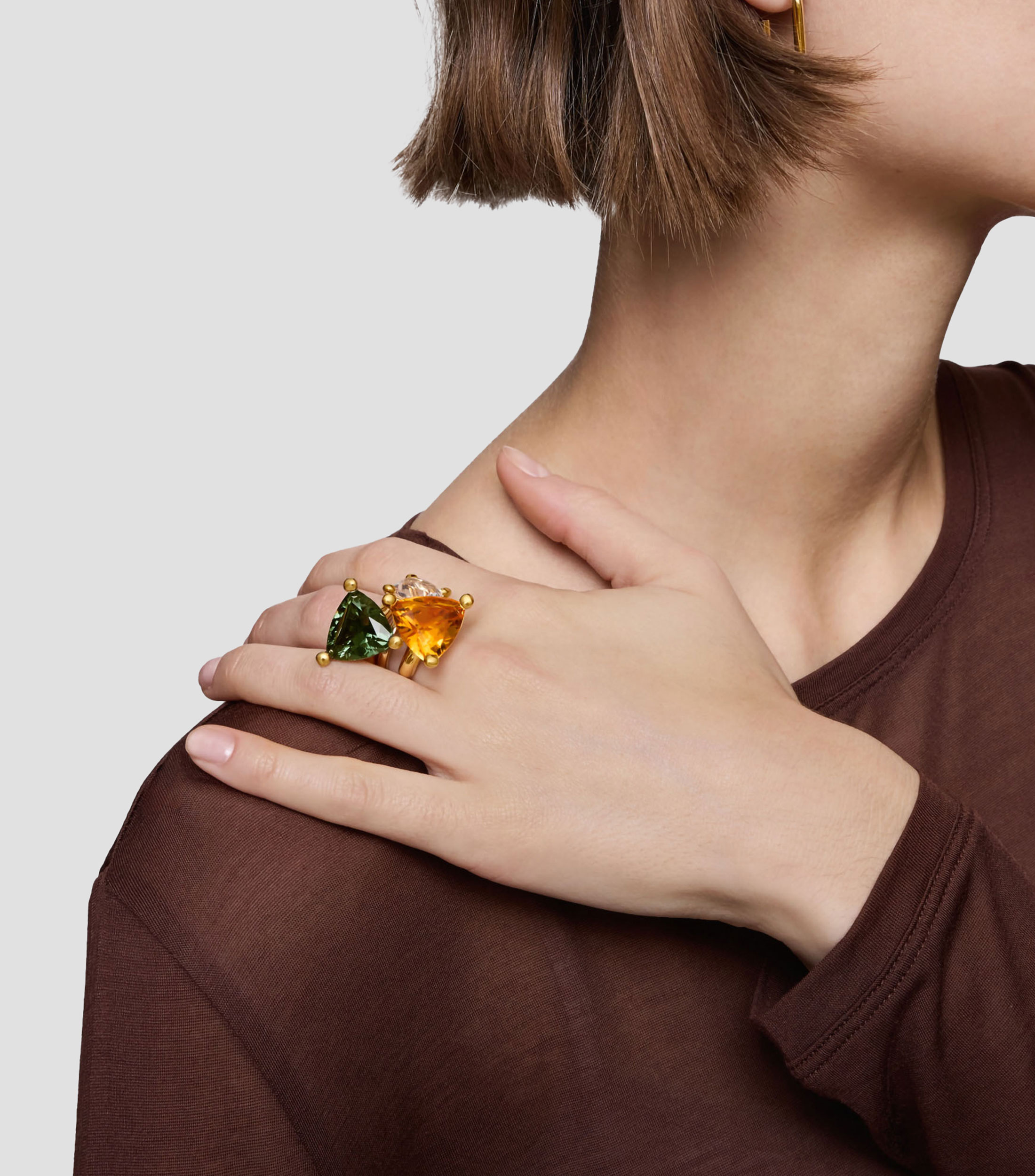 Anillo en plata Color Lab con citrino Mujer