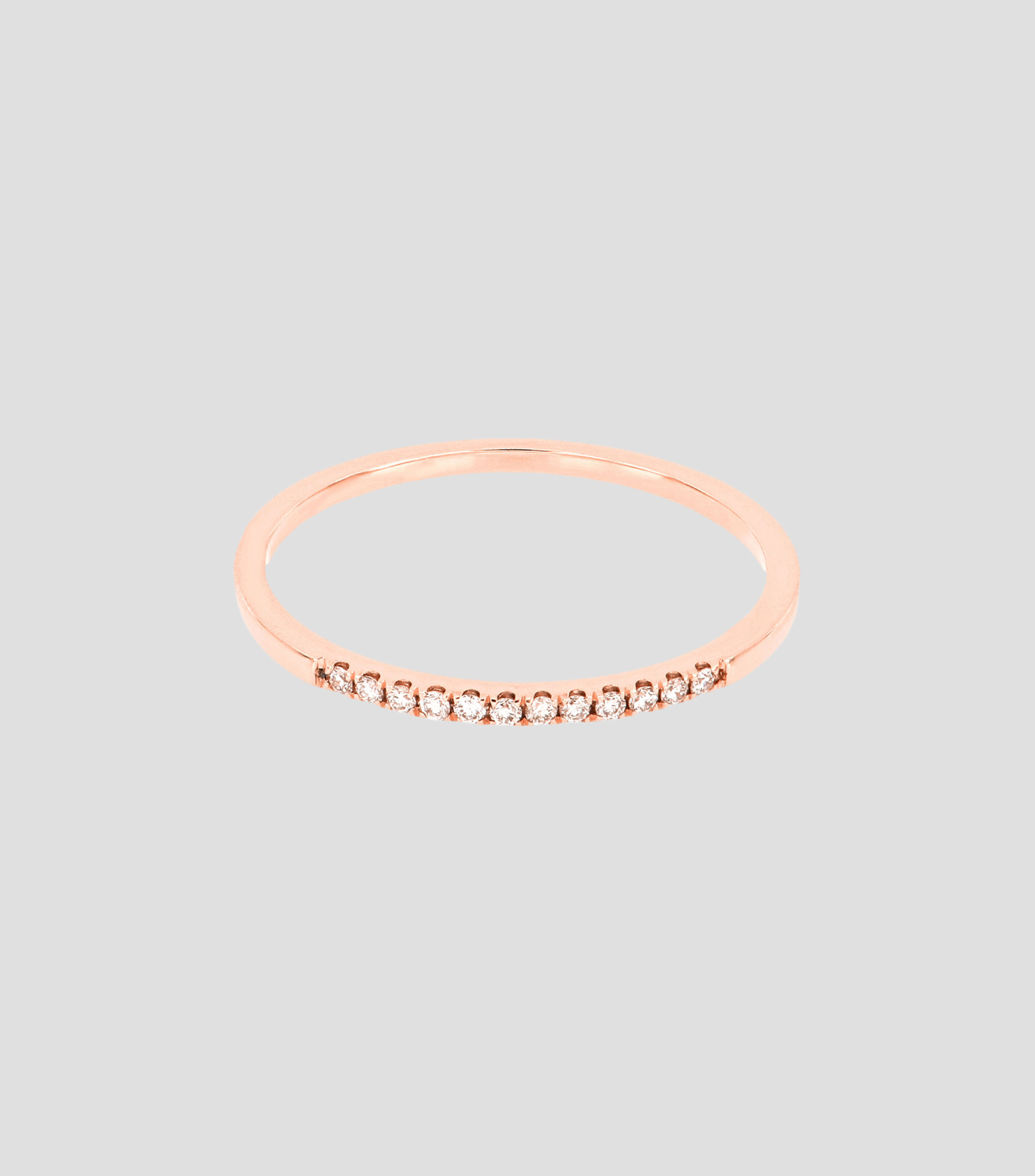 Anillo en oro rosa de 18 kilates con diamantes Mujer