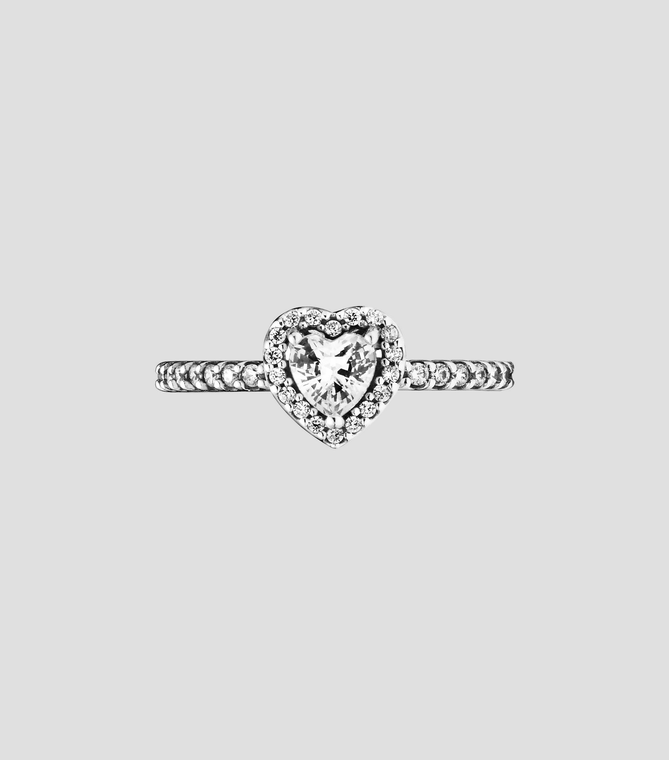 Anillo en Plata .925 Corazón con Circonias Mujer Talla: 56