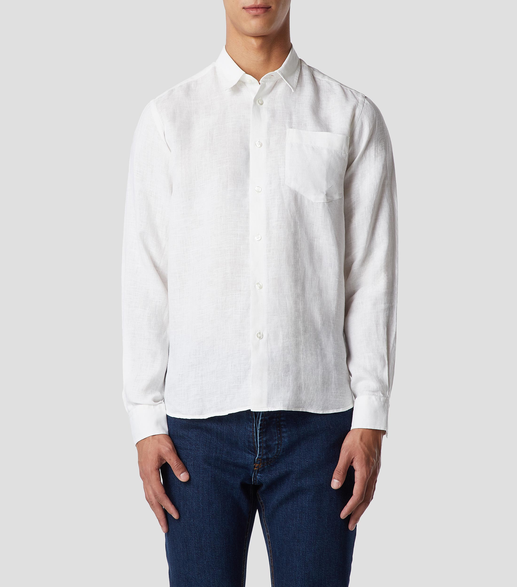 Camisa de lino lisa Hombre