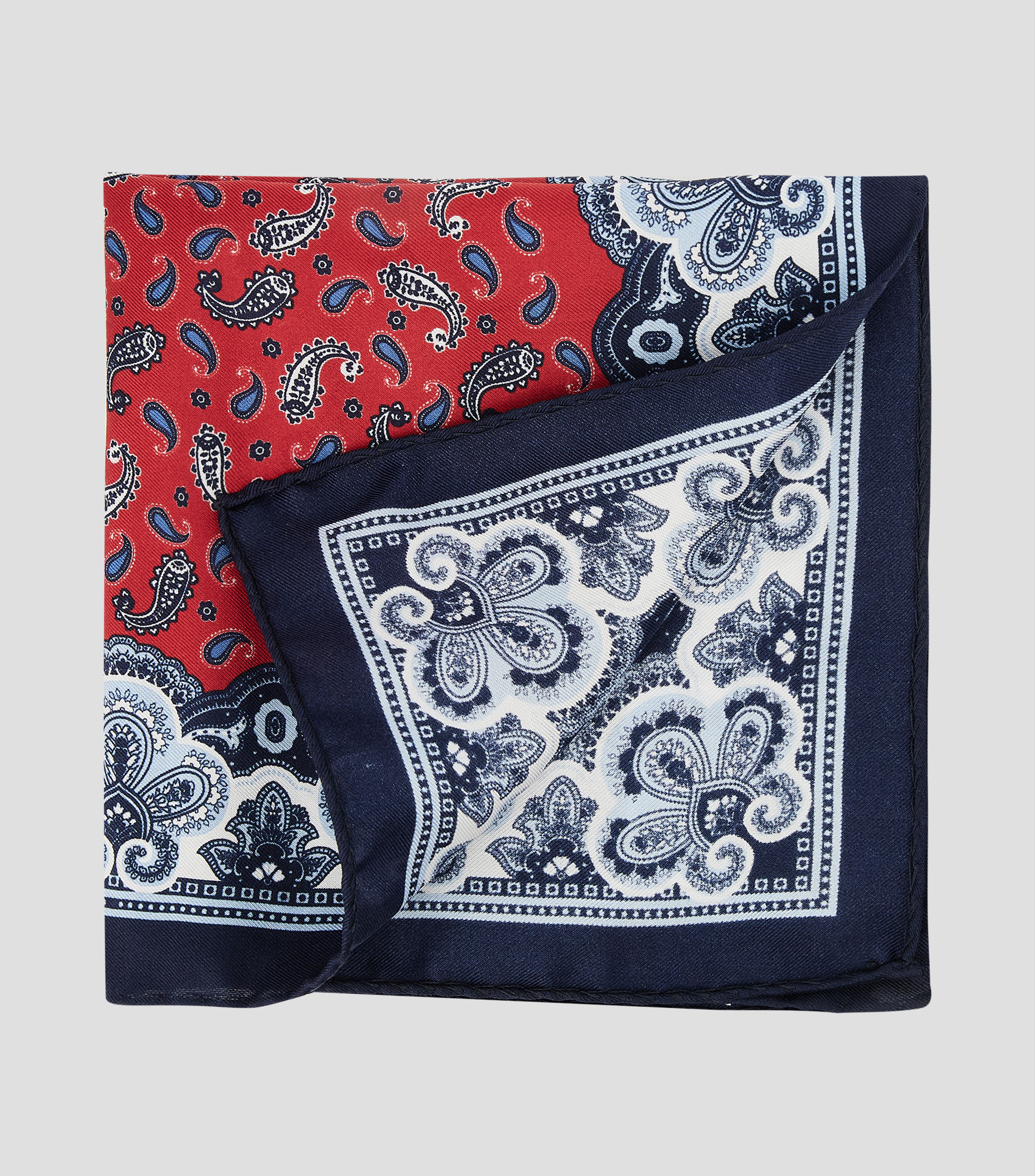 Pañuelo en seda multicolor estampado Hombre