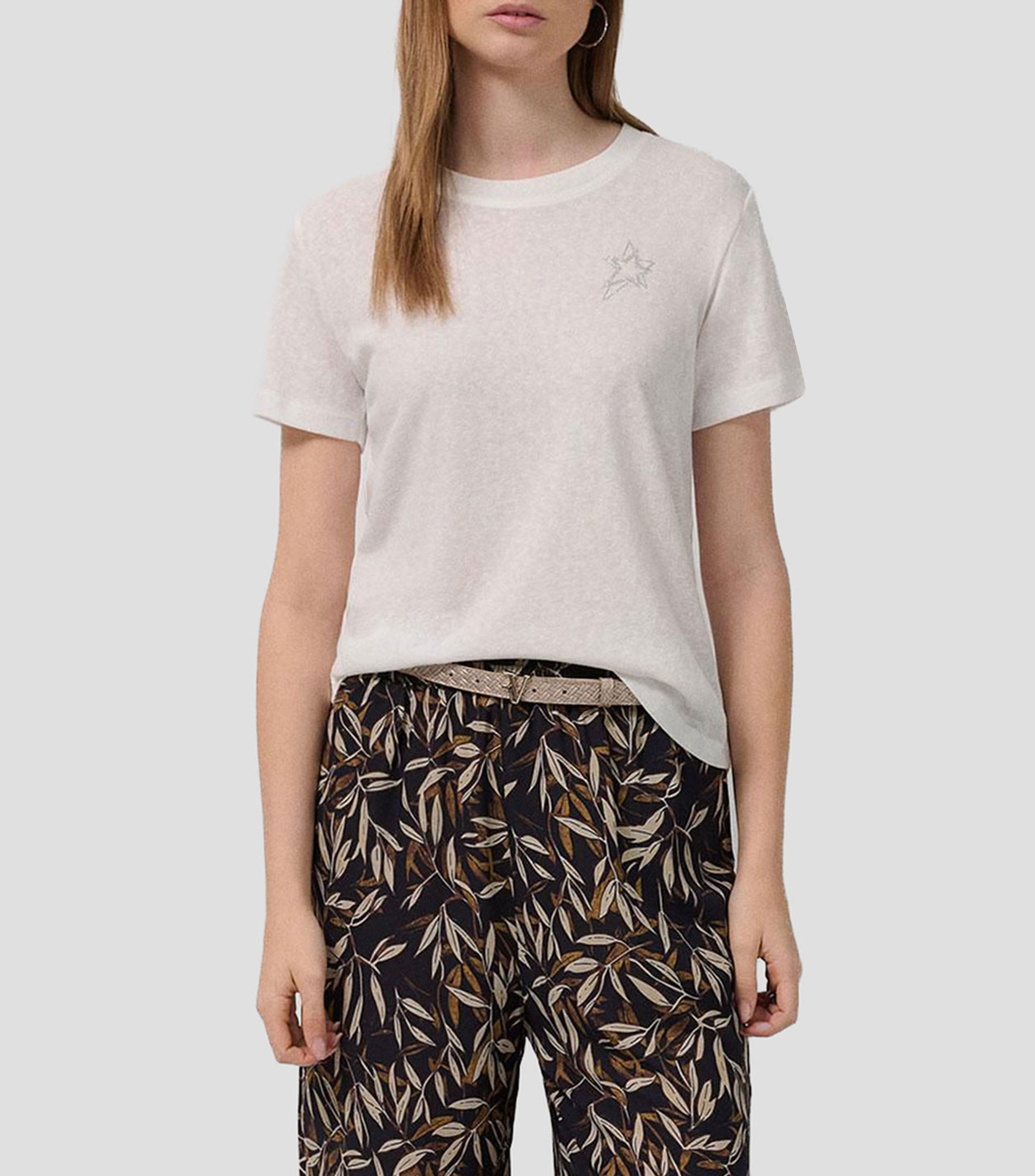 Playera cuello redondo manga corta lisa Mujer