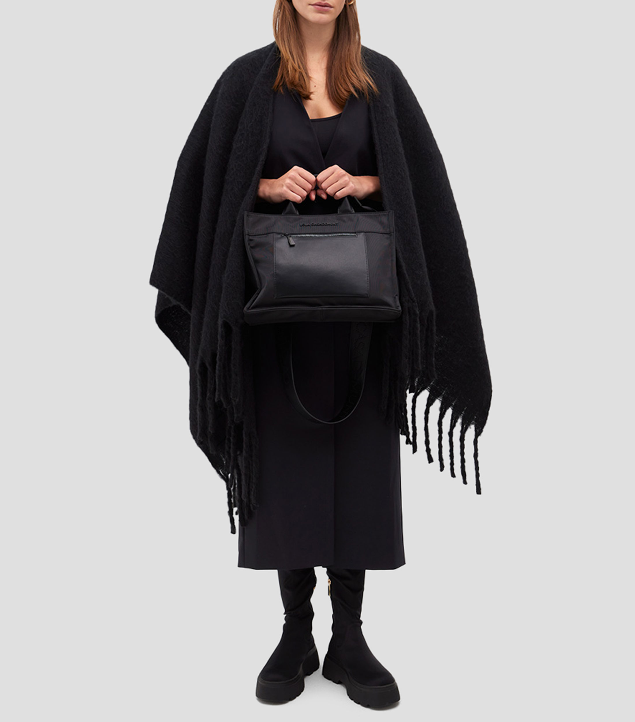 Bolsa tote negra lisa Mujer