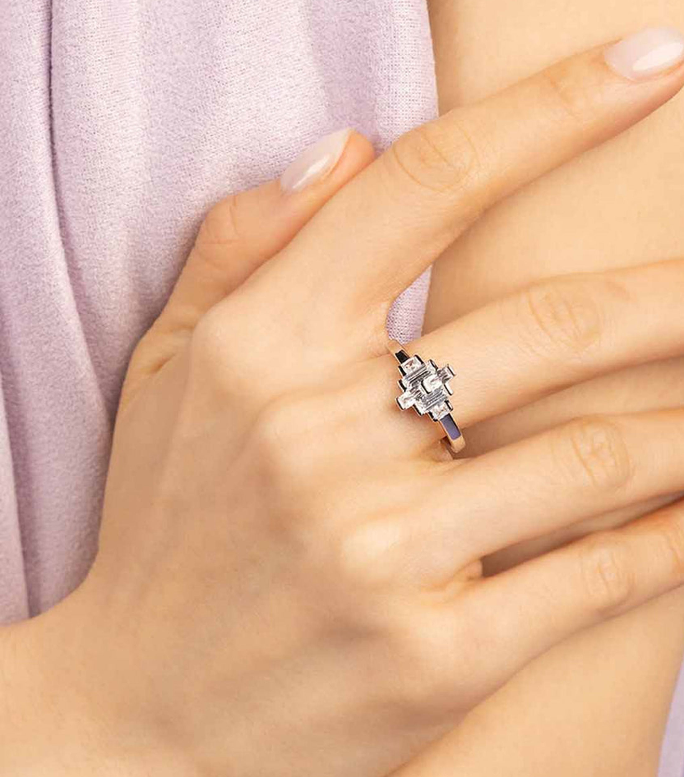 Anillo en plata .925 Printemps incrustaciones de zirconia cúbica Mujer
