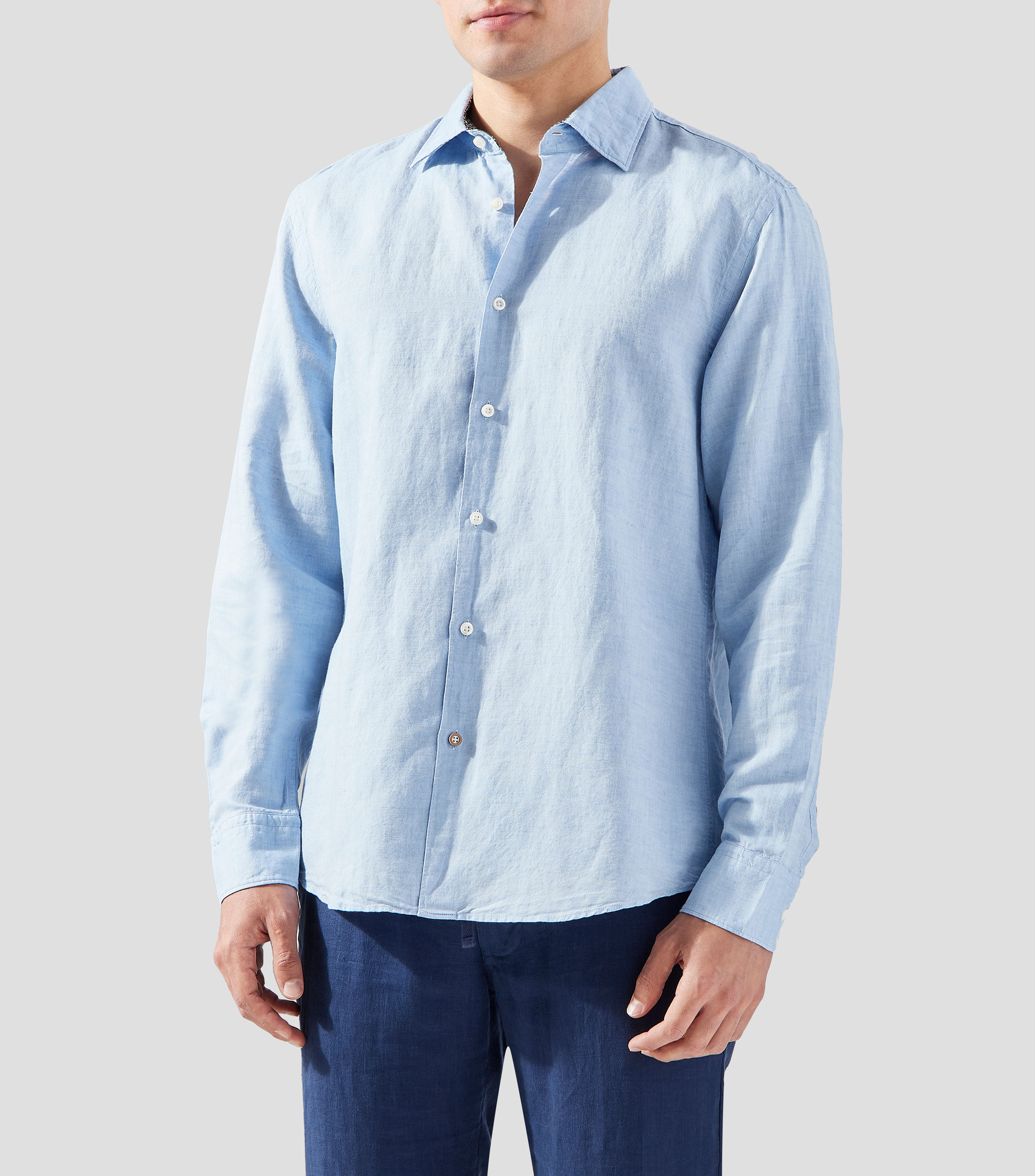 Camisa lisa de manga larga Hombre