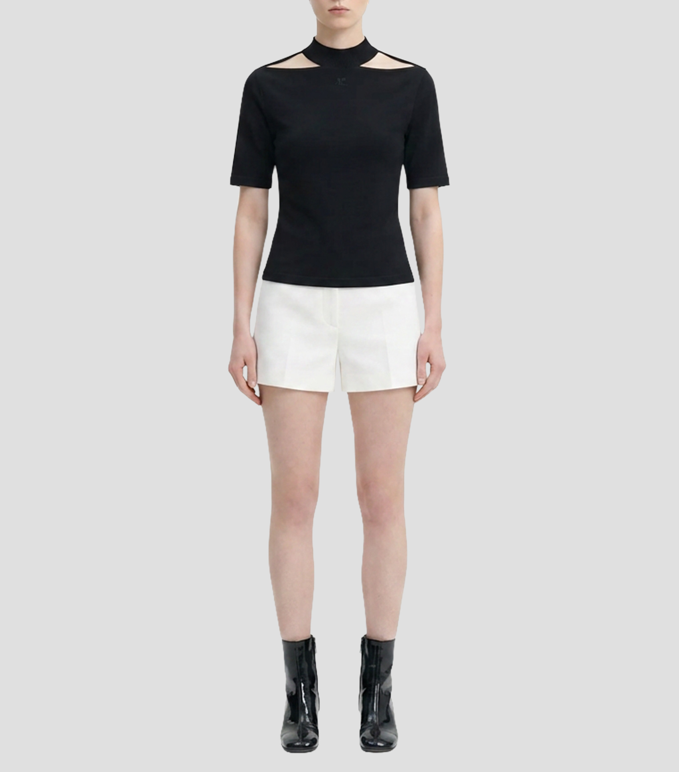 Playera cuello redondo manga corta lisa Mujer