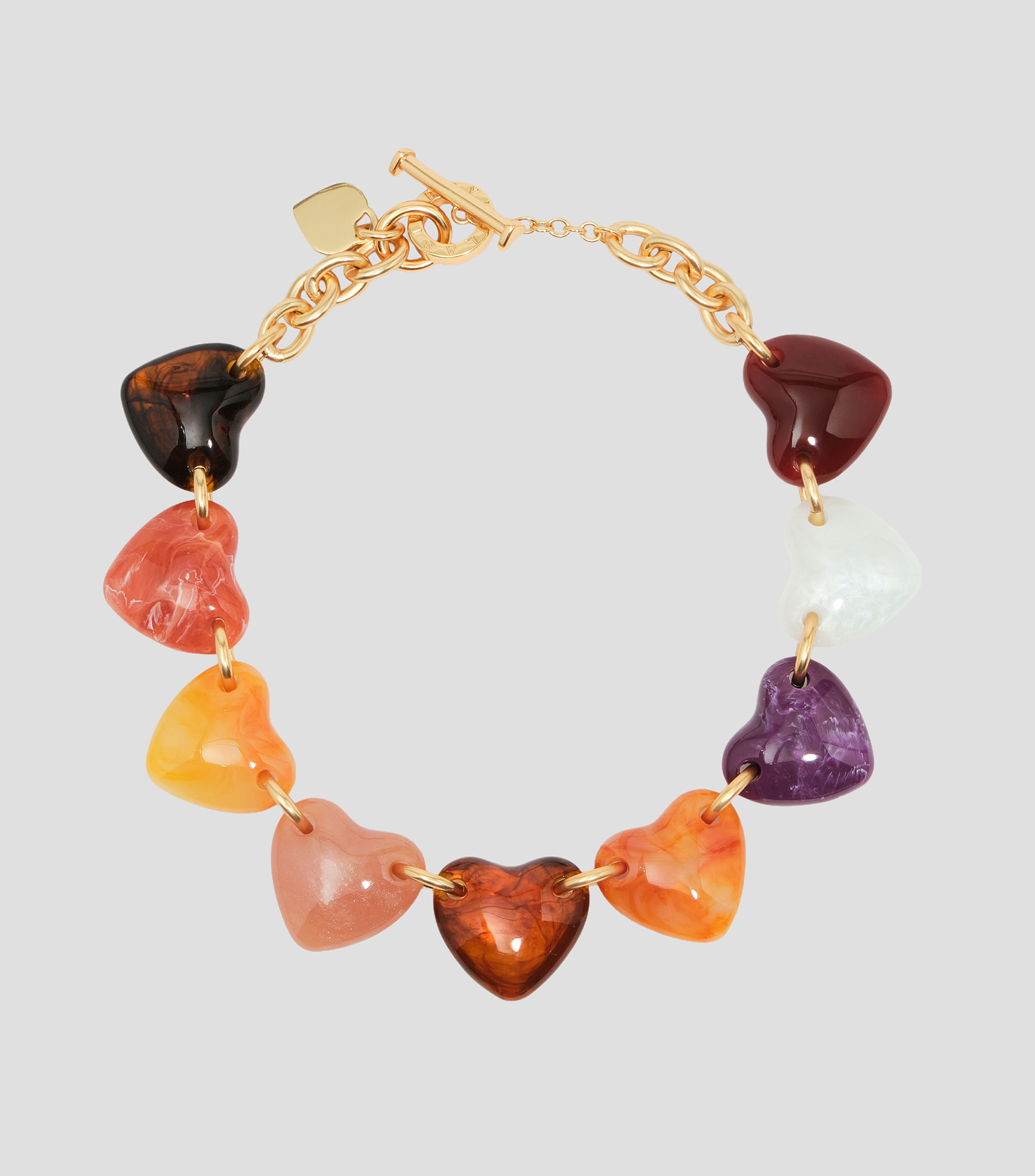 Collar corazones multi ámbar Mujer