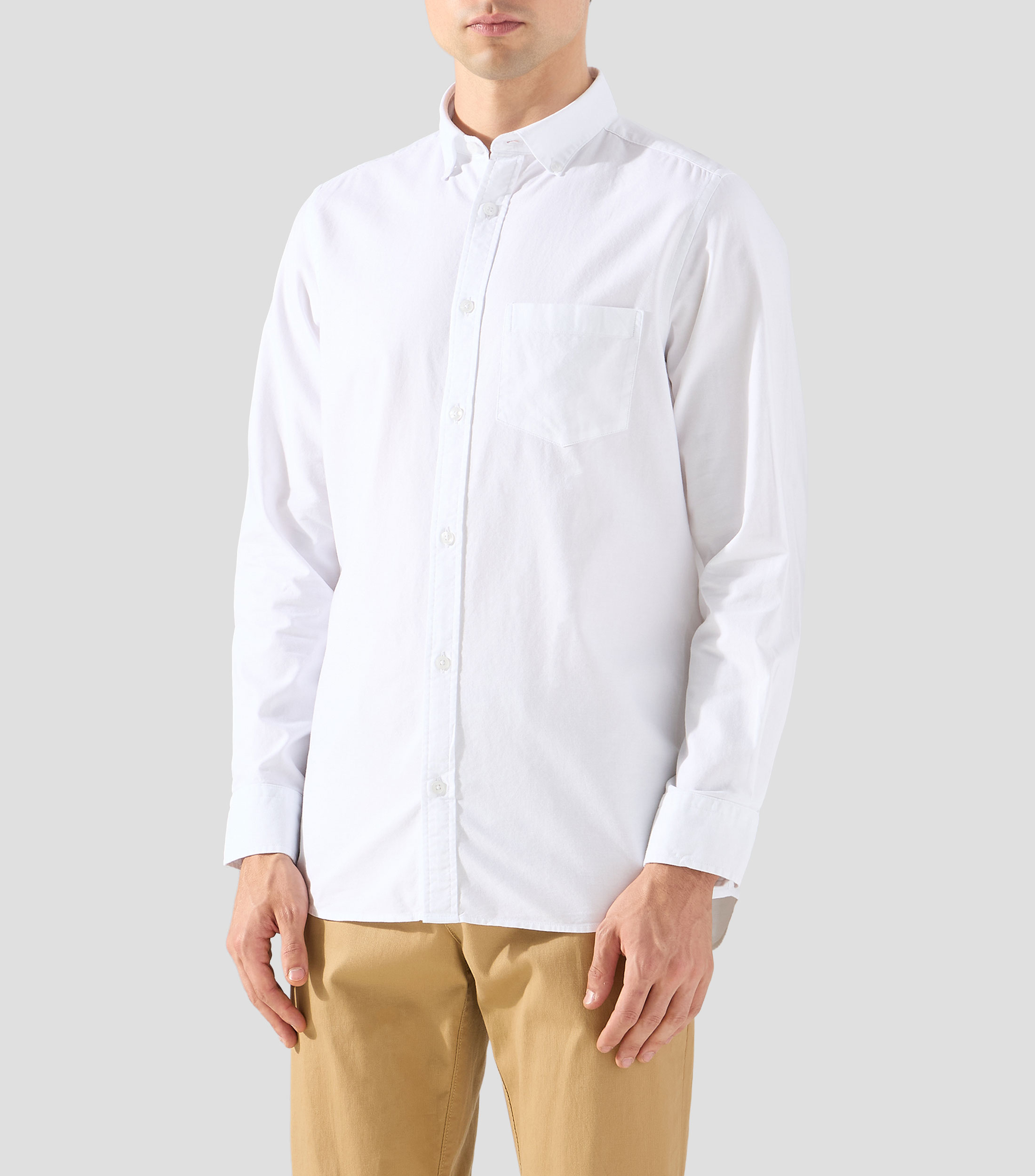 Camisa lisa manga larga Hombre