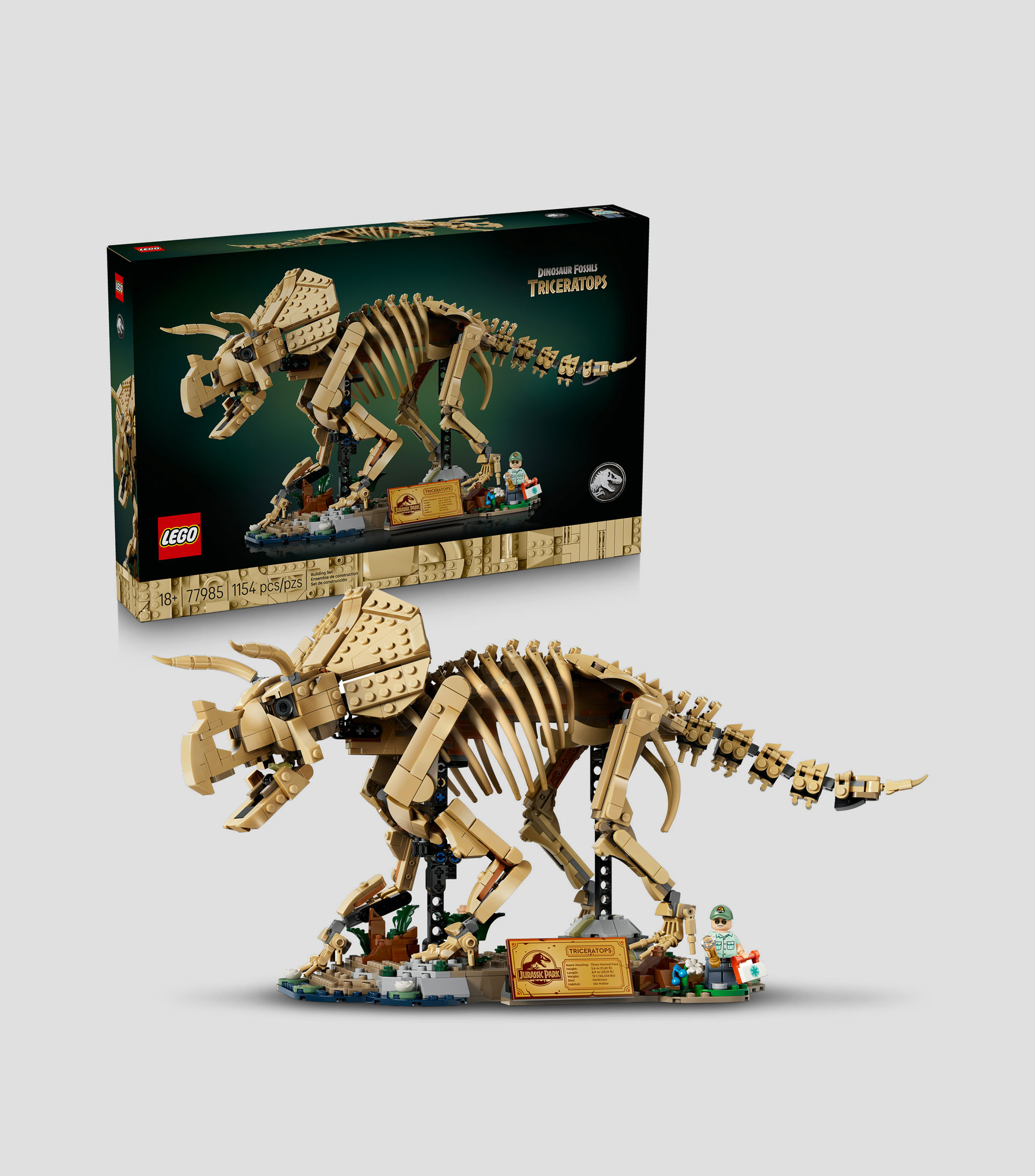 Lego Jurassic World Fósiles de Dinosaurio: Triceratops 77985