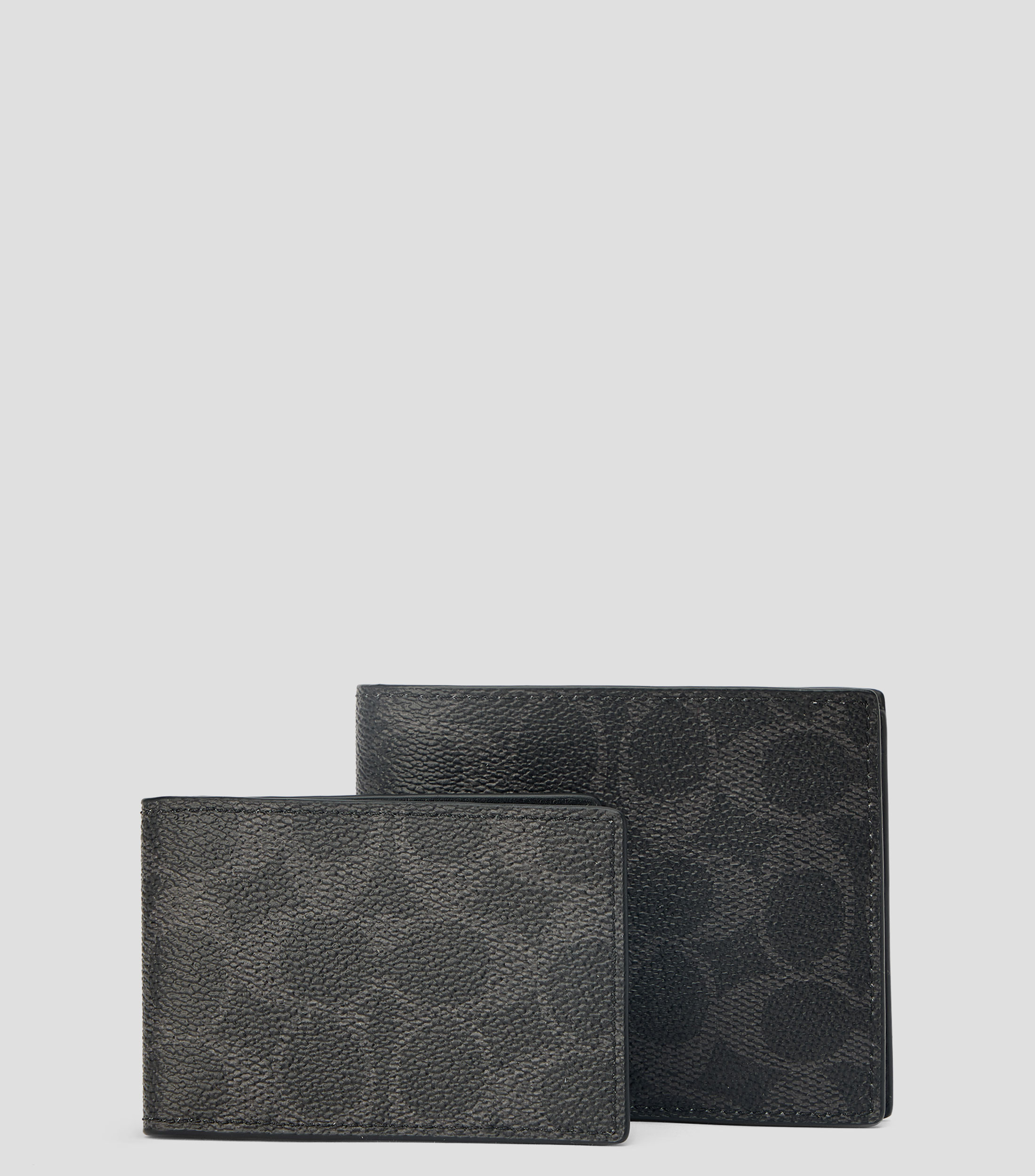 Cartera bifold en piel vacuna 3 en 1 con monogram estampado Hombre