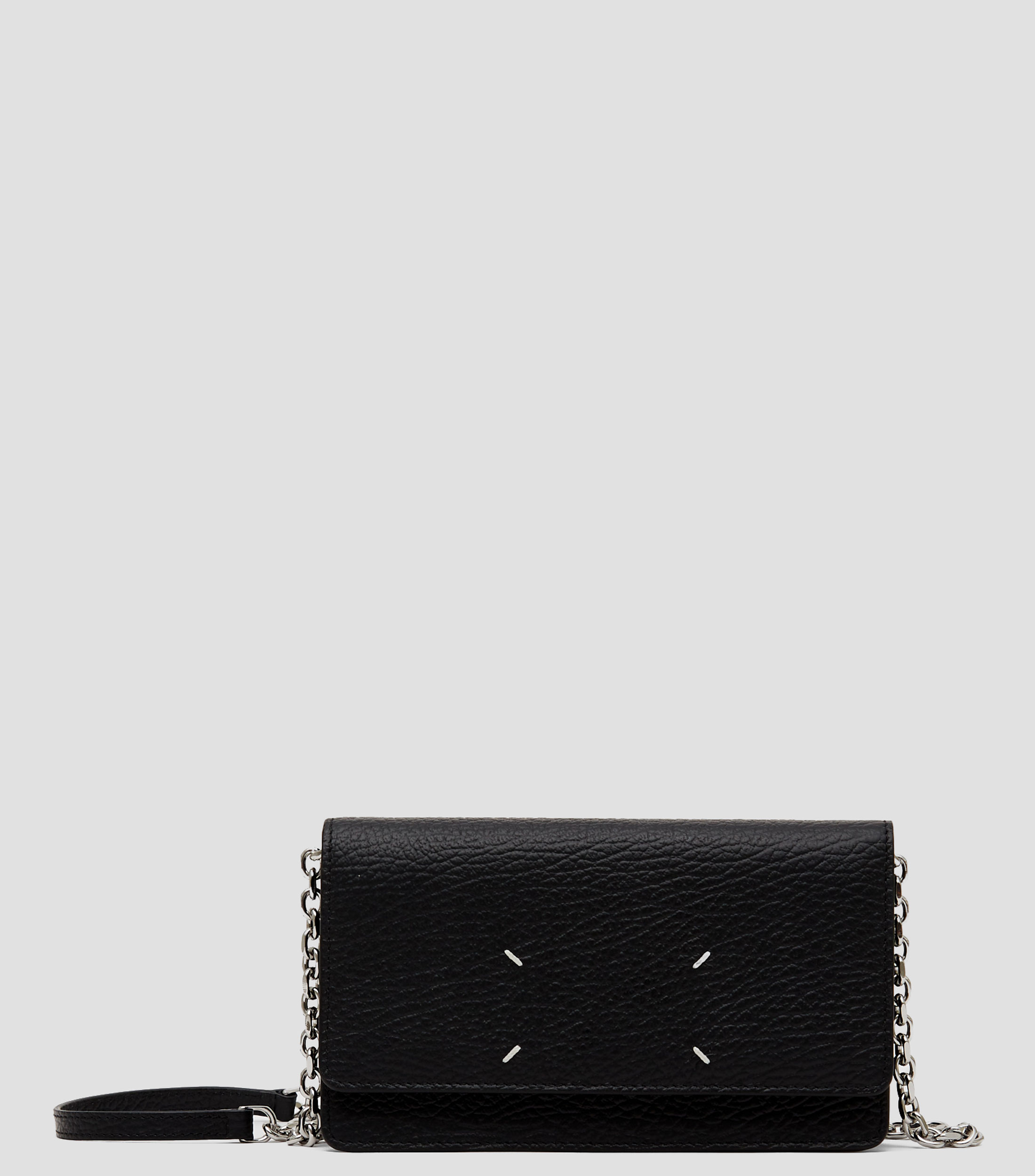 Cartera en piel negra granulada Hombre