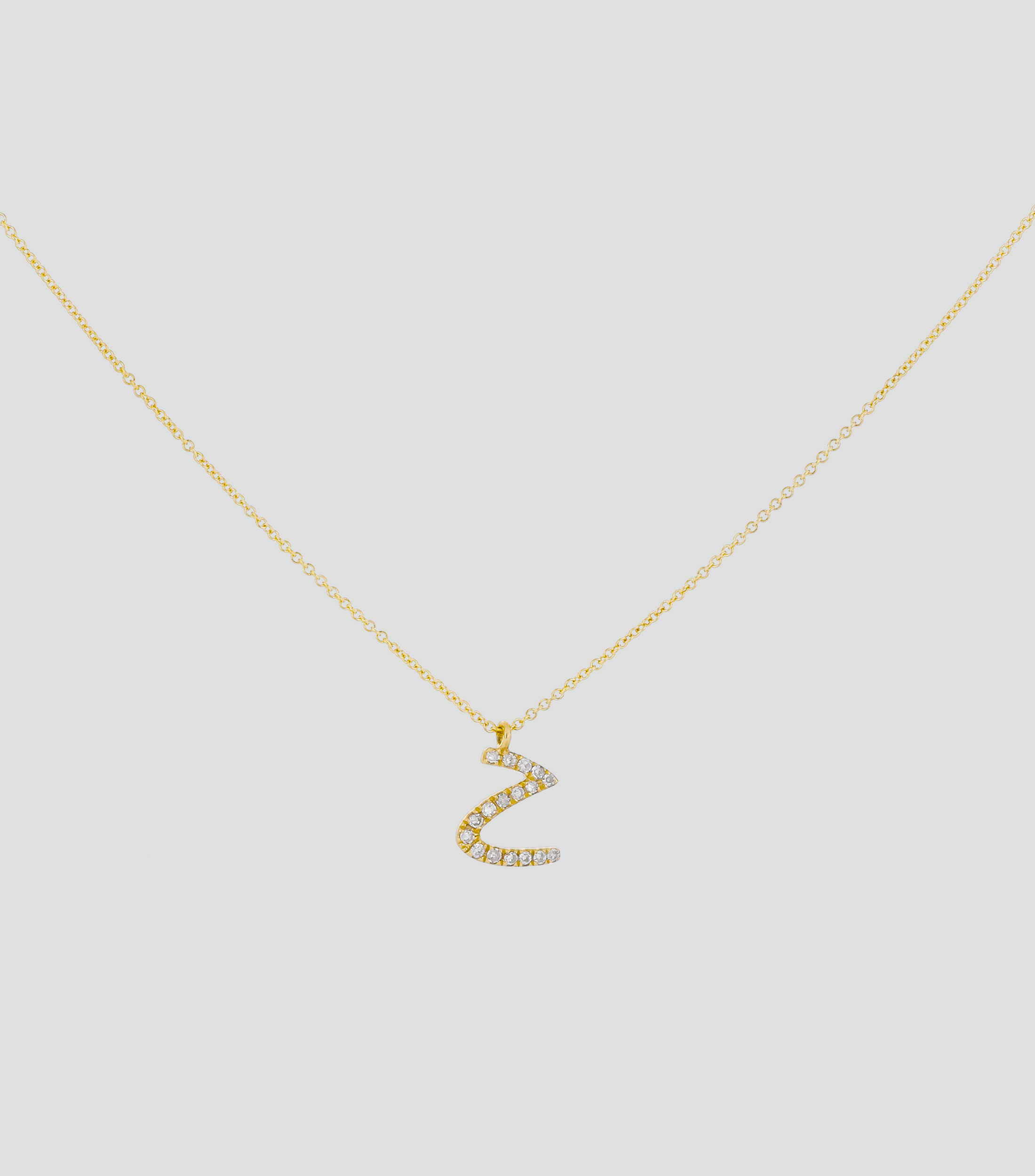 Collar en oro amarillo de 14 Kts con diamantes Letra quotZquot Mujer