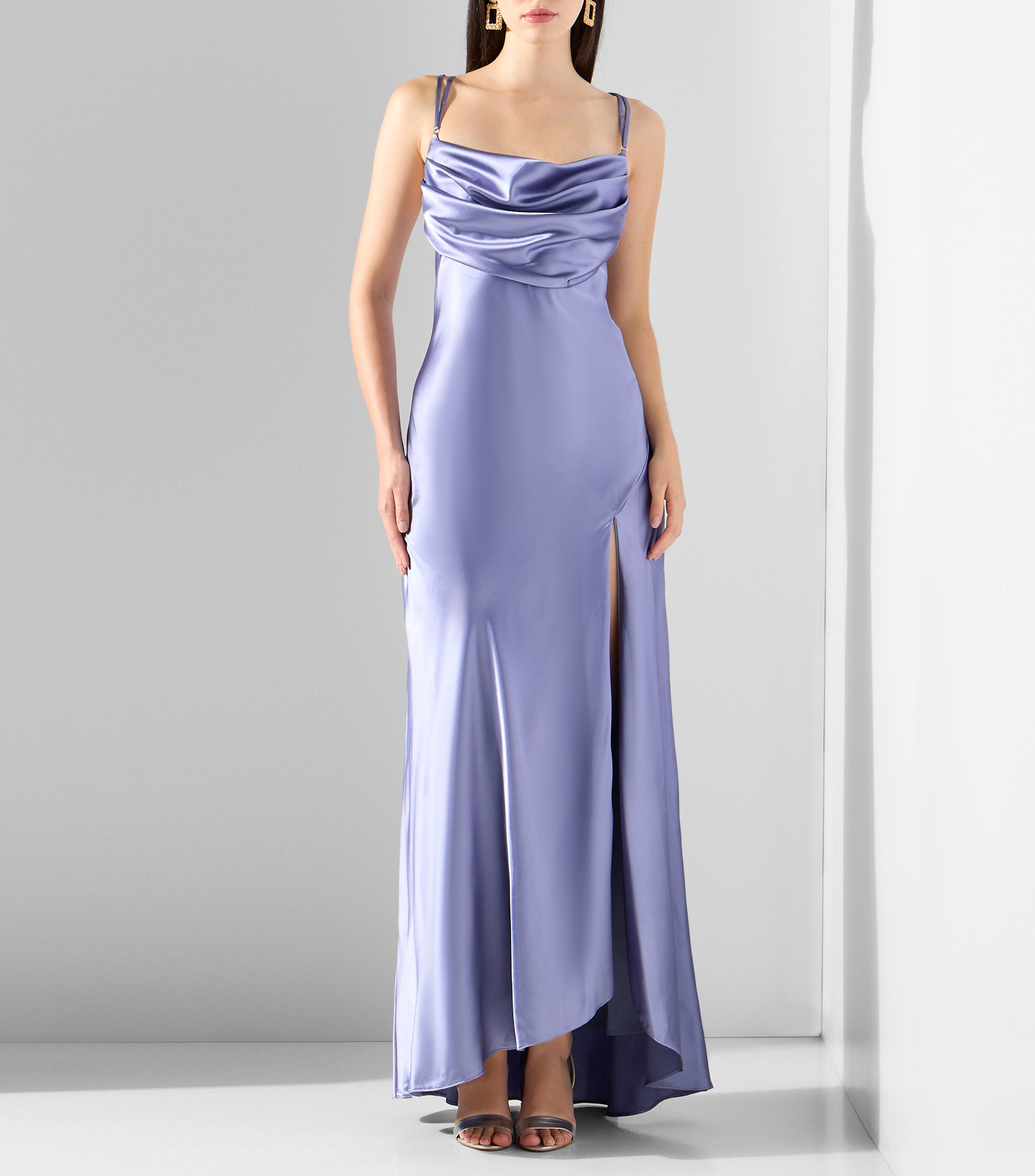 Vestido largo liso Mujer