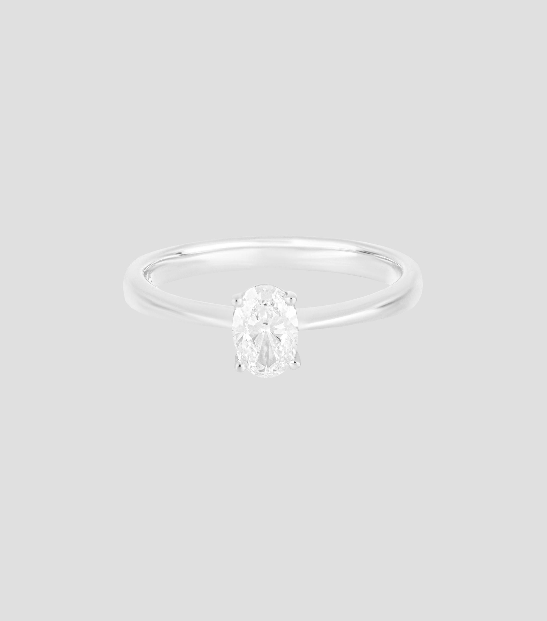 Anillo de compromiso en Oro blanco de 18 Kilates con diamante Mujer