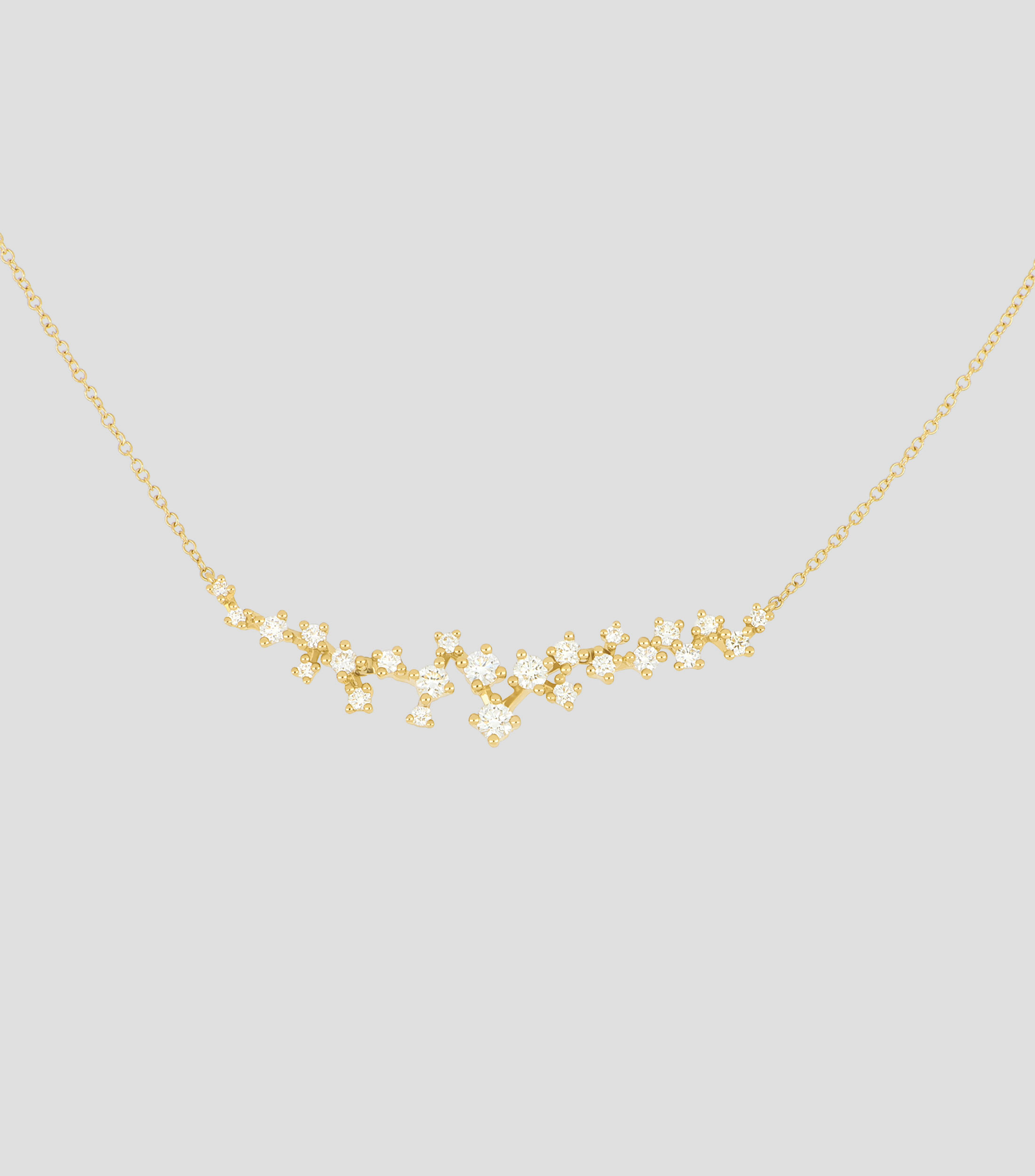 Gargantilla en oro amarillo de 14 kilates con diamantes Mujer