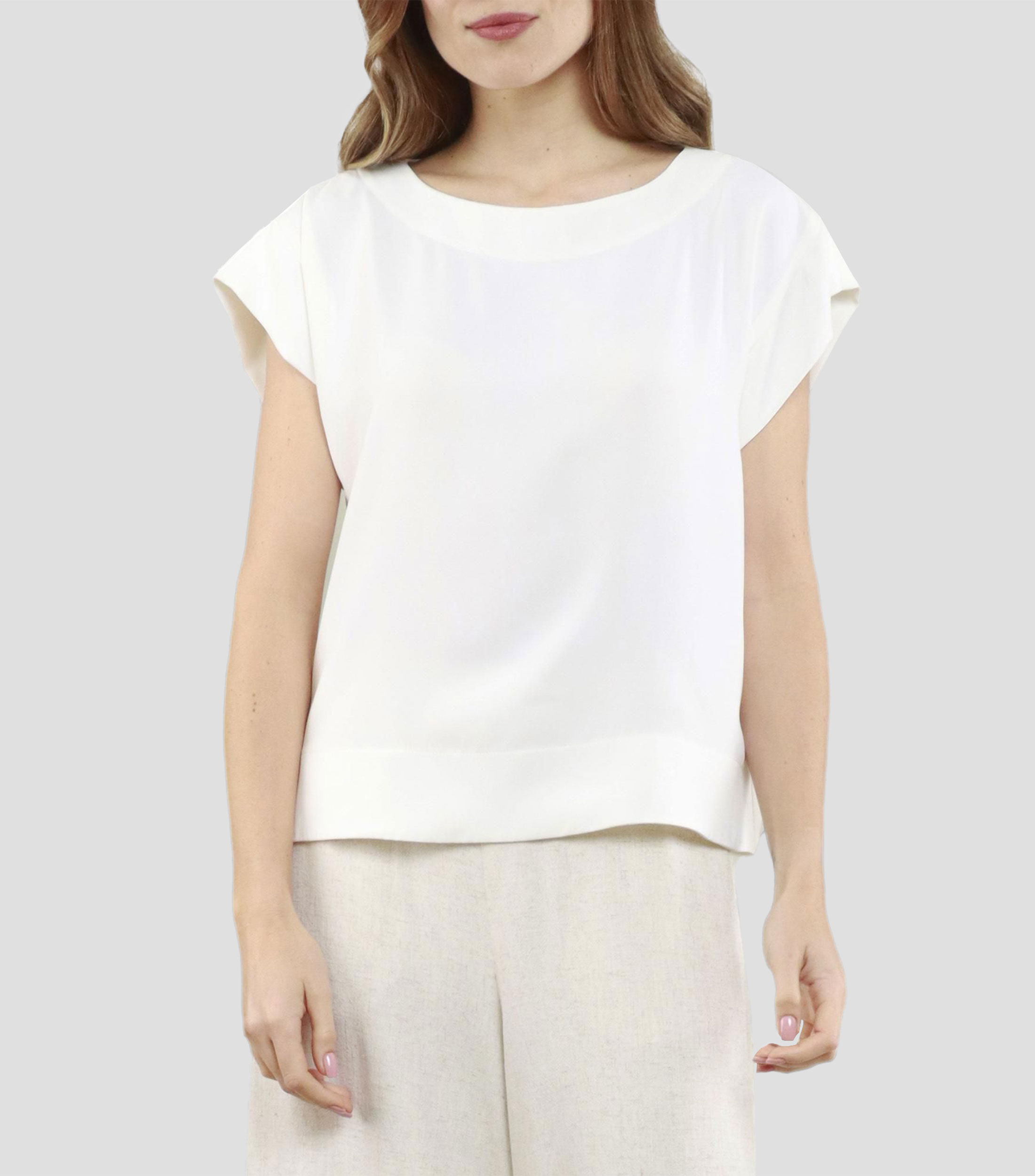Blusa lisa sin mangas Mujer