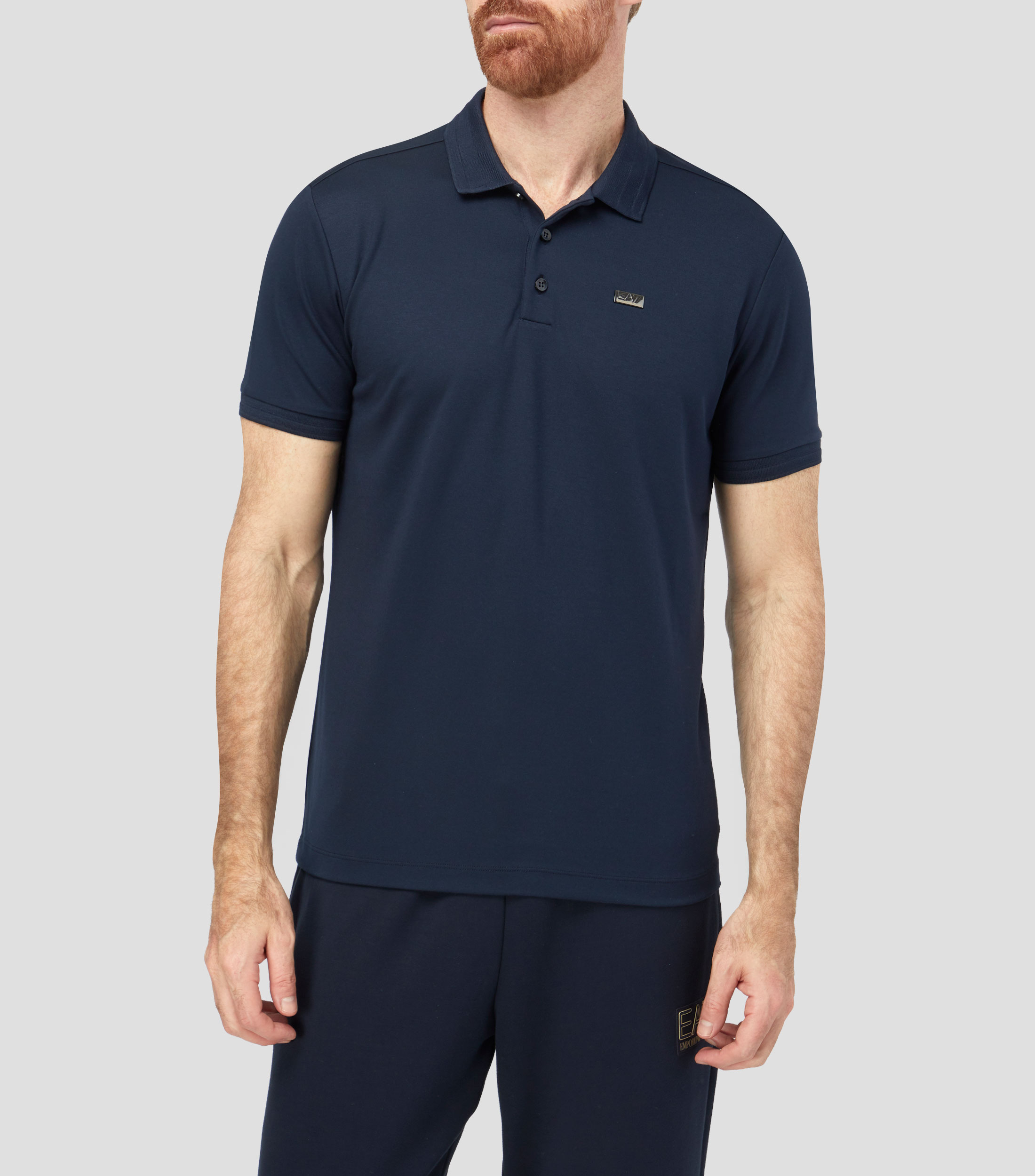 Playera tipo polo manga corta lisa Hombre