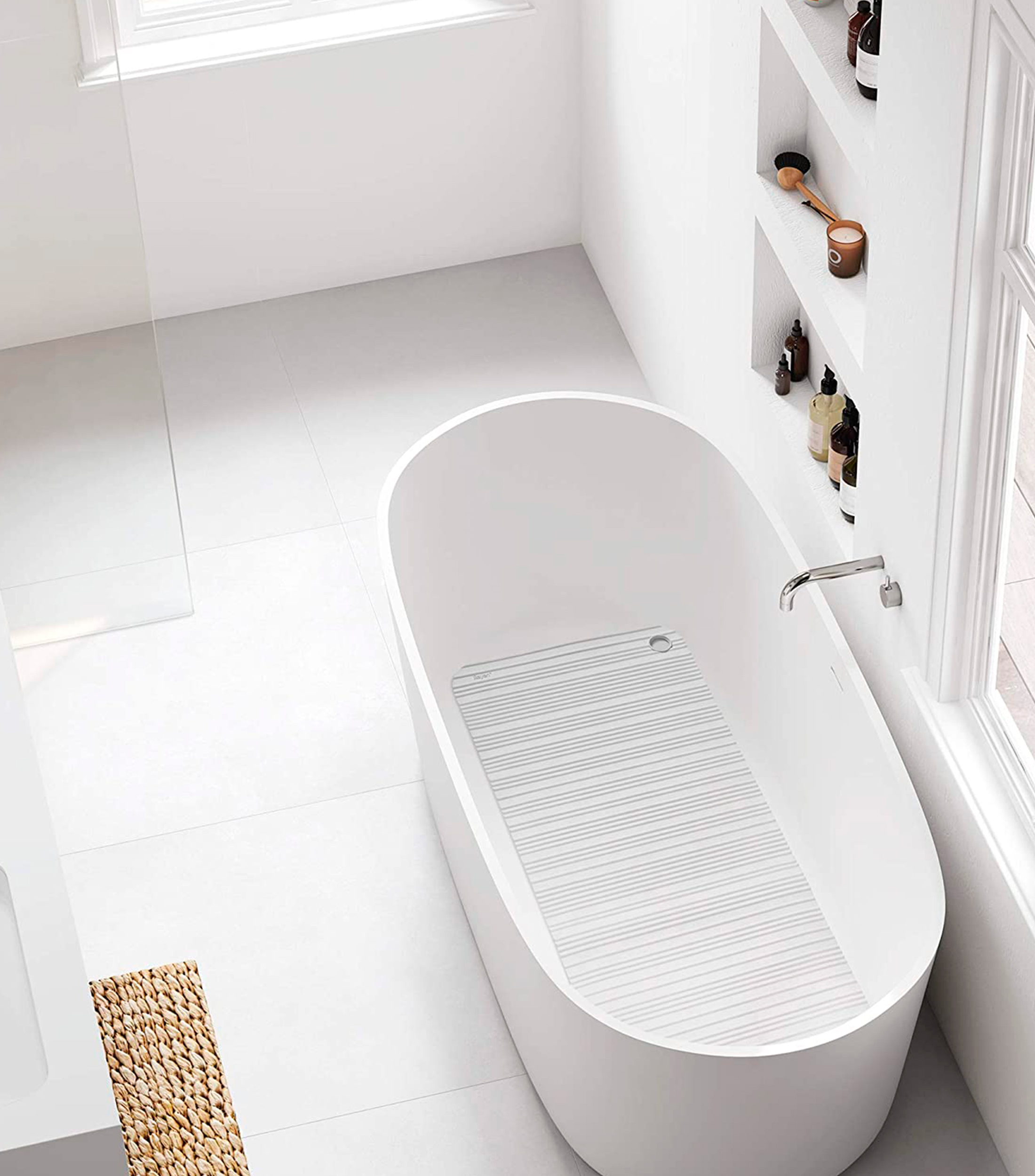 Tapete de Baño Anti Caída blanco