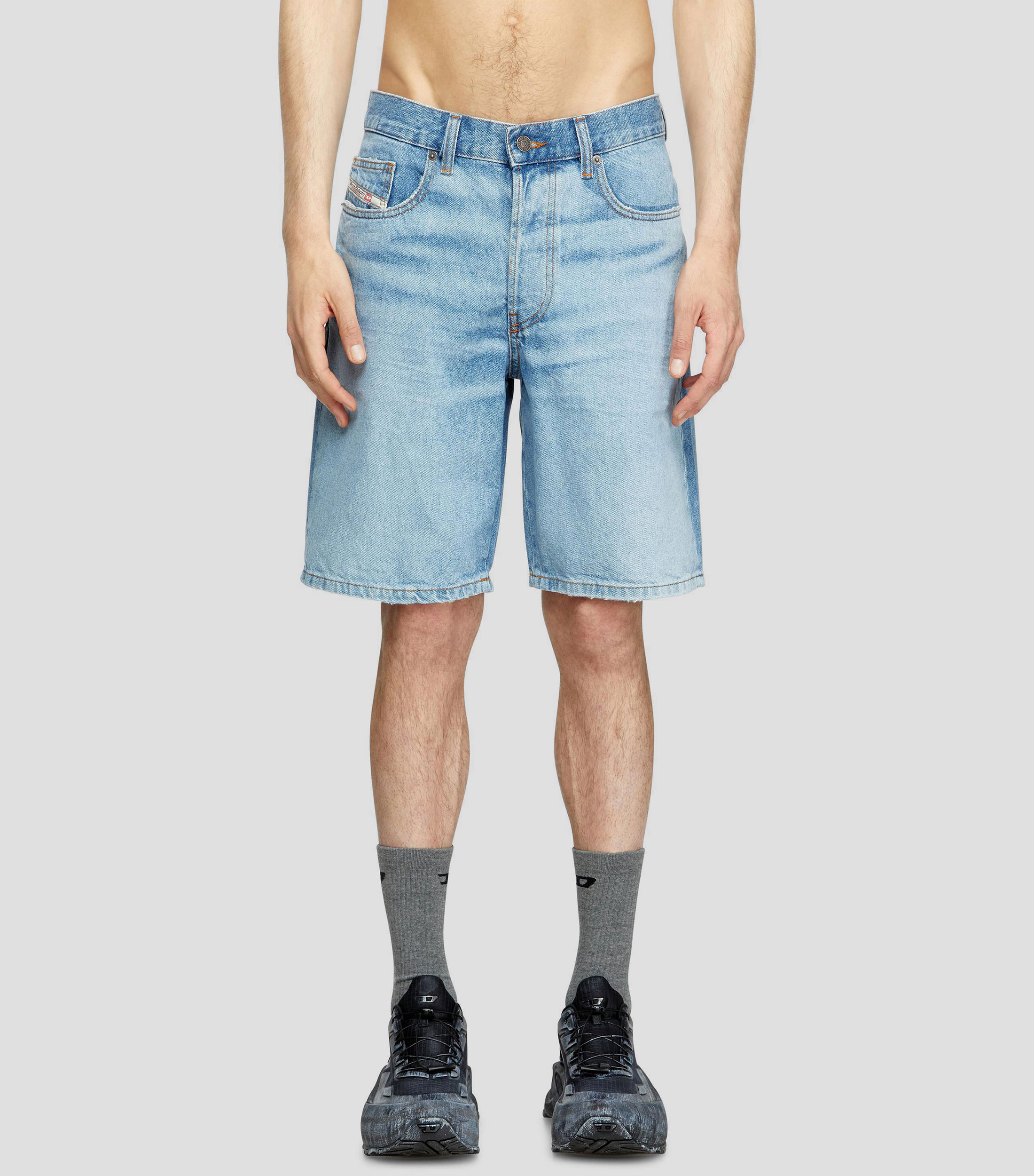 Short de mezclilla liso Hombre
