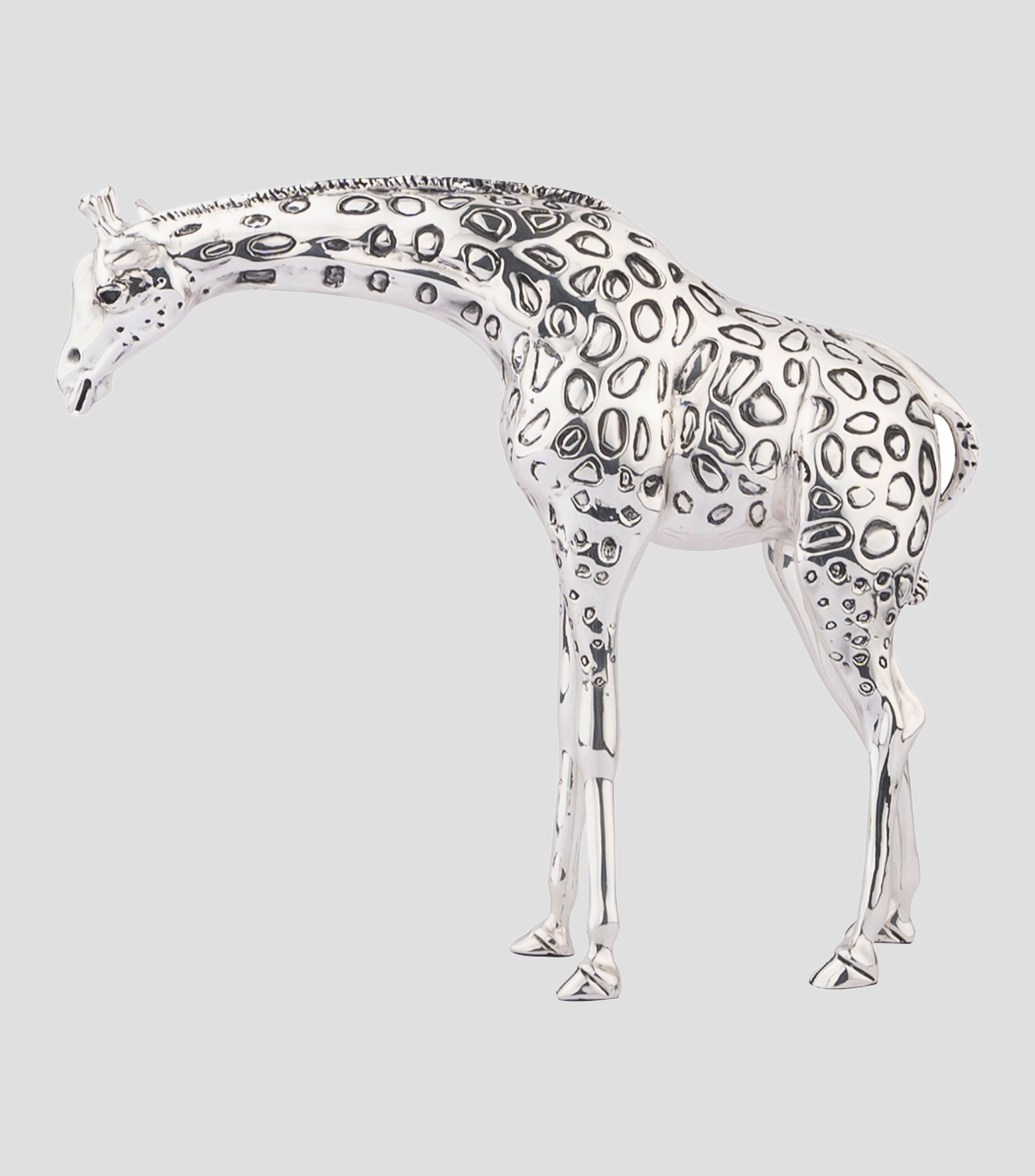 Escultura Jirafa acabado plata