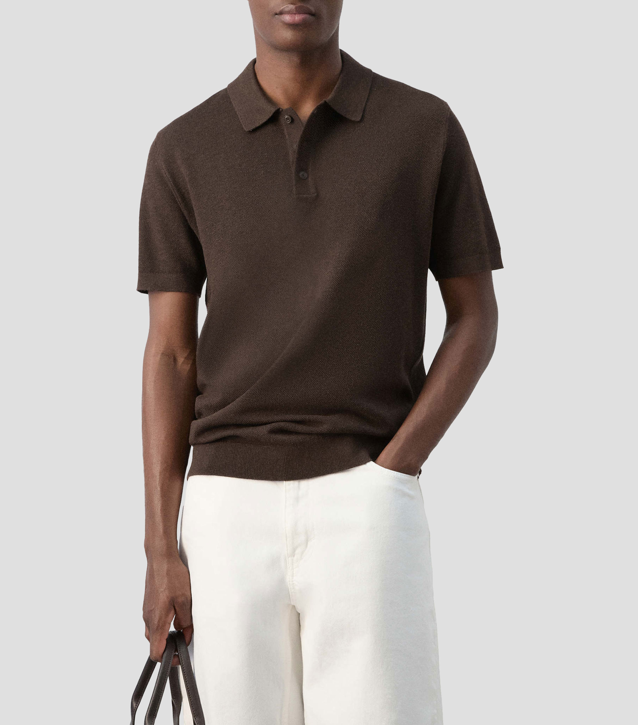 Playera tipo Polo manga corta liso Hombre