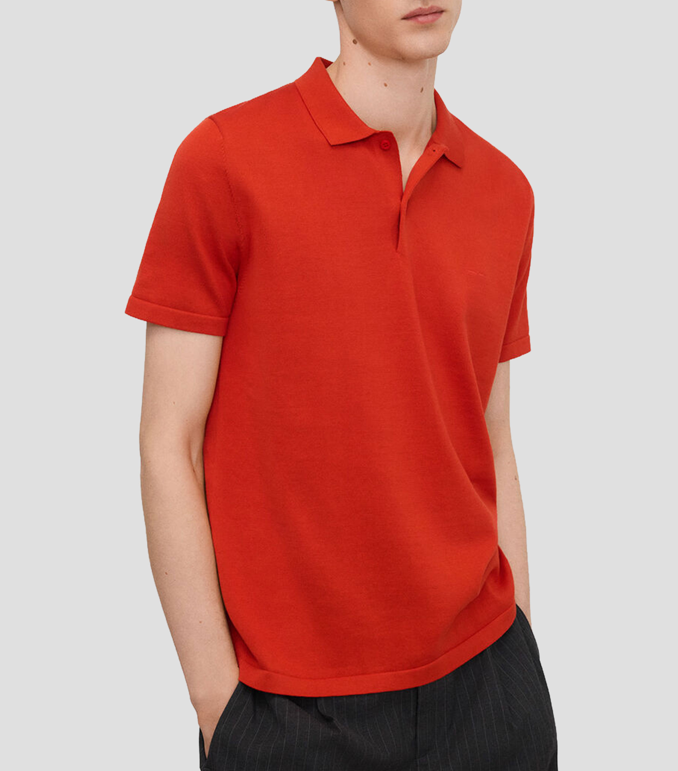 Playera polo manga corta lisa Hombre