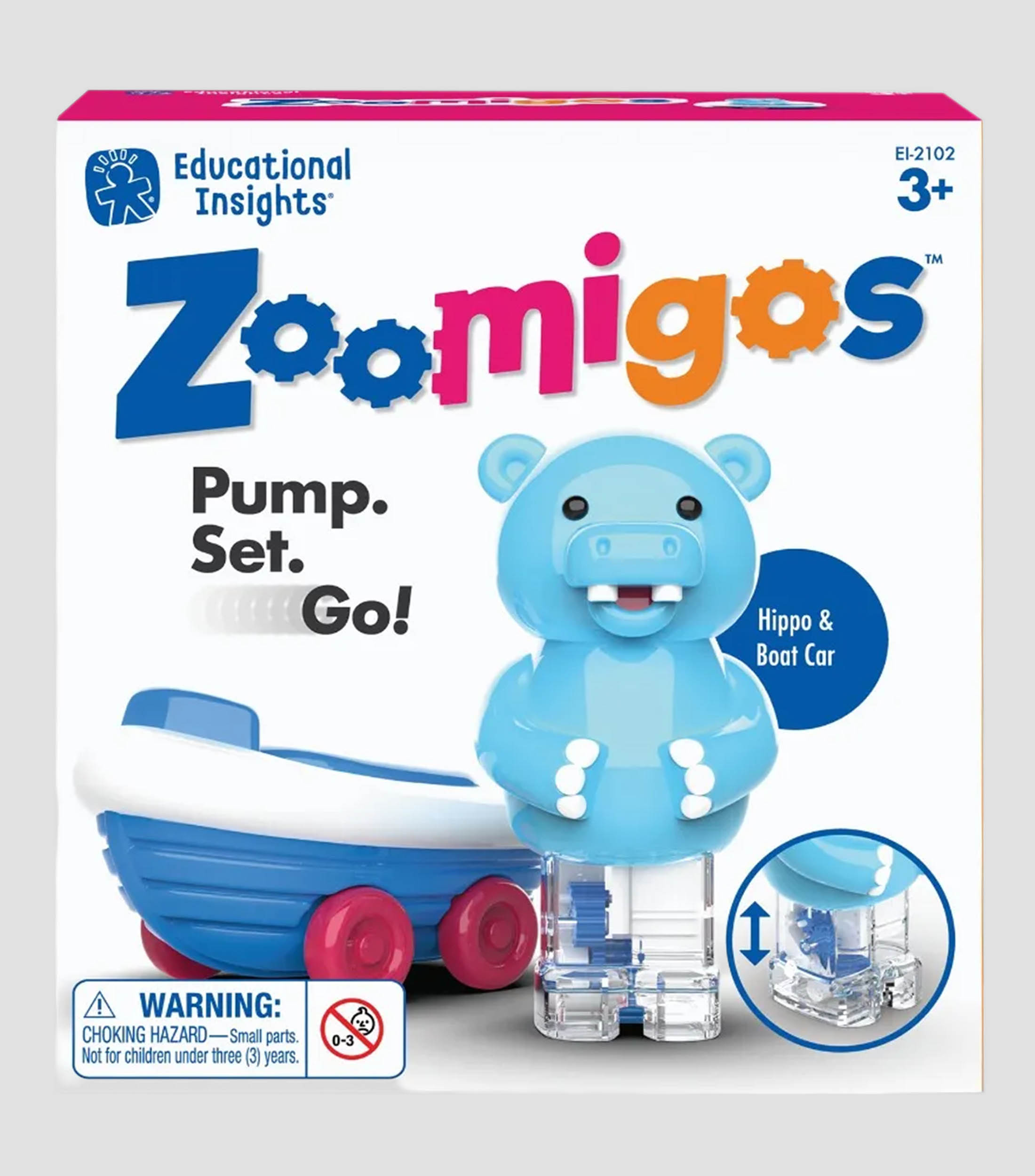 Zoomigos - Hipopótamo con Carrito en Forma Bote