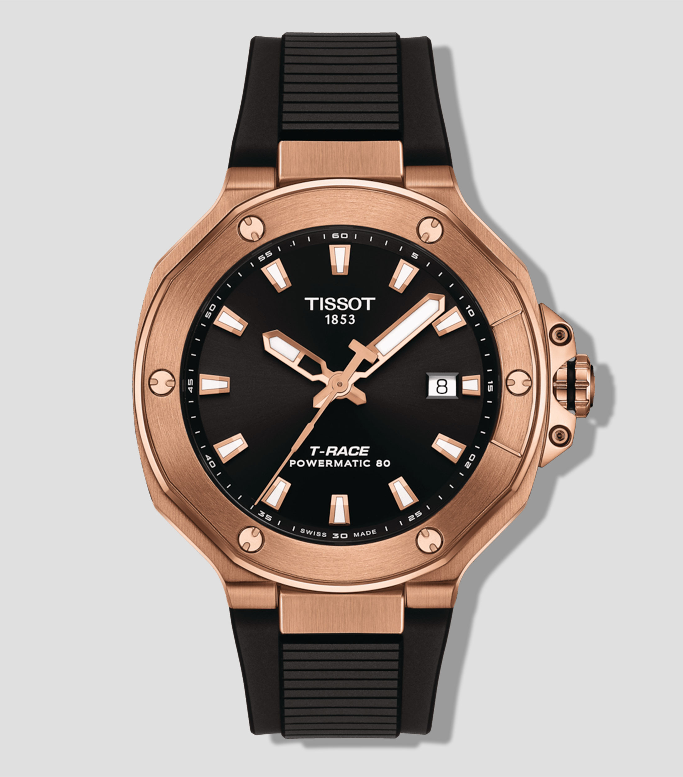 Reloj para Hombre T-Race Deportivo Negro, Oro Rosa