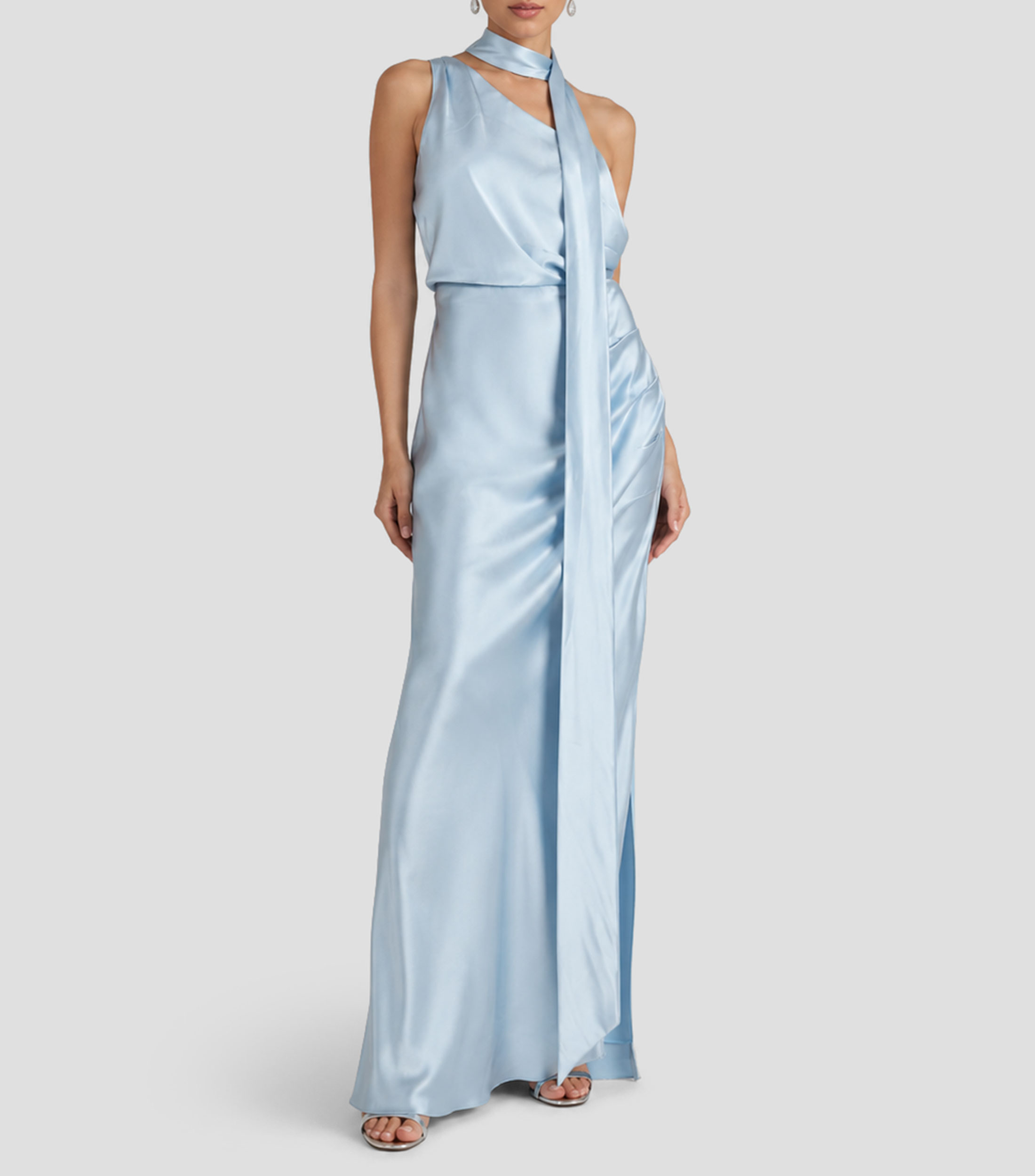 Vestido largo liso Mujer