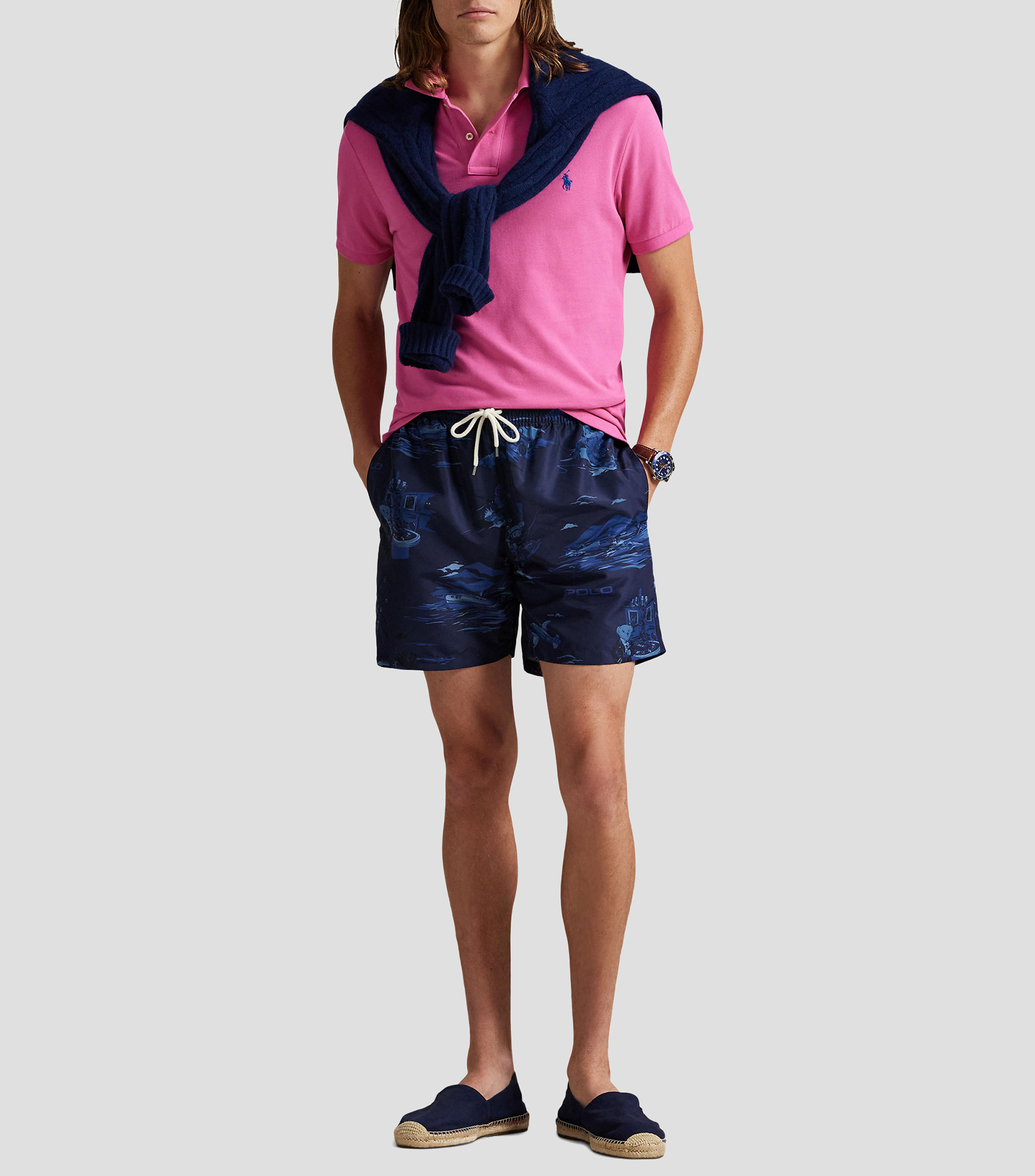 Traje de baño largo estampado Hombre