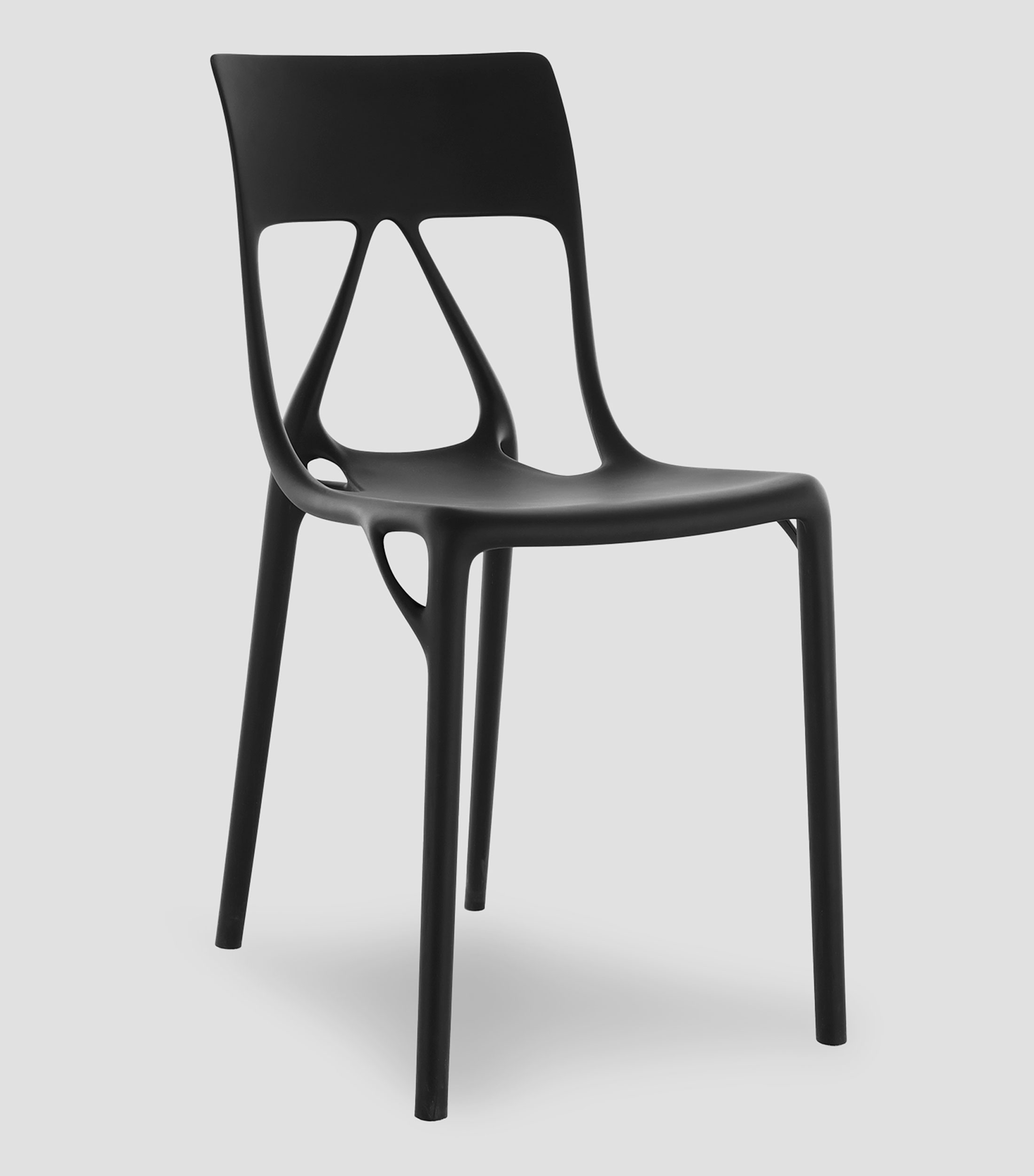 Silla A. I. Lite en tecnopolímero termoplástico reciclado negro