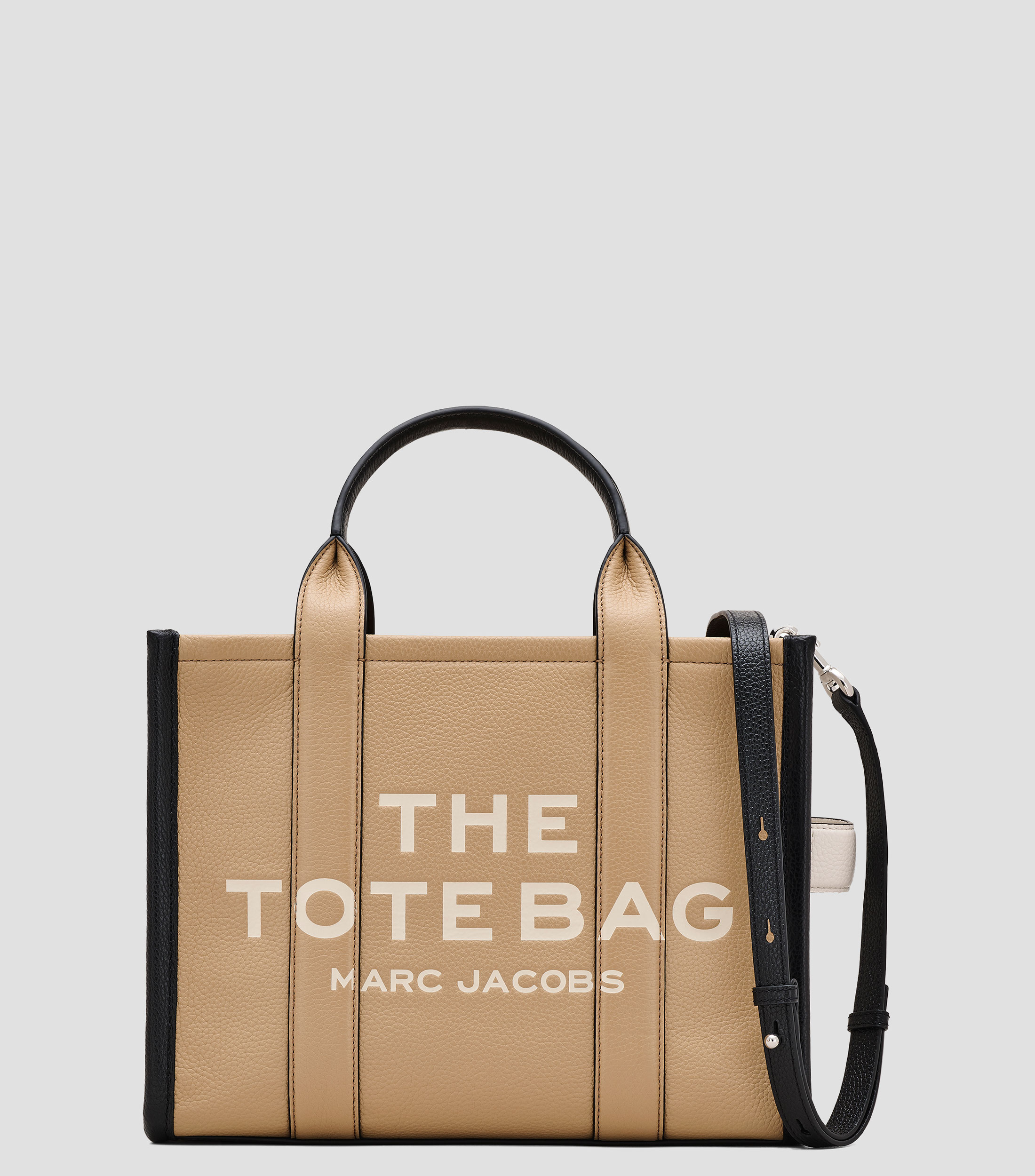 Bolsa tote café en piel Colorblock Medium lisa Mujer
