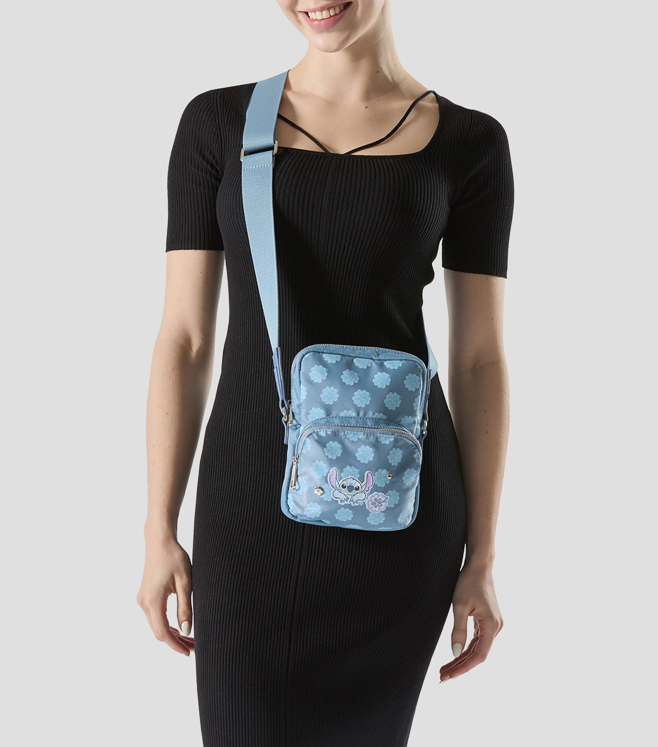 Bolsa portacelular messenger estampada Niña