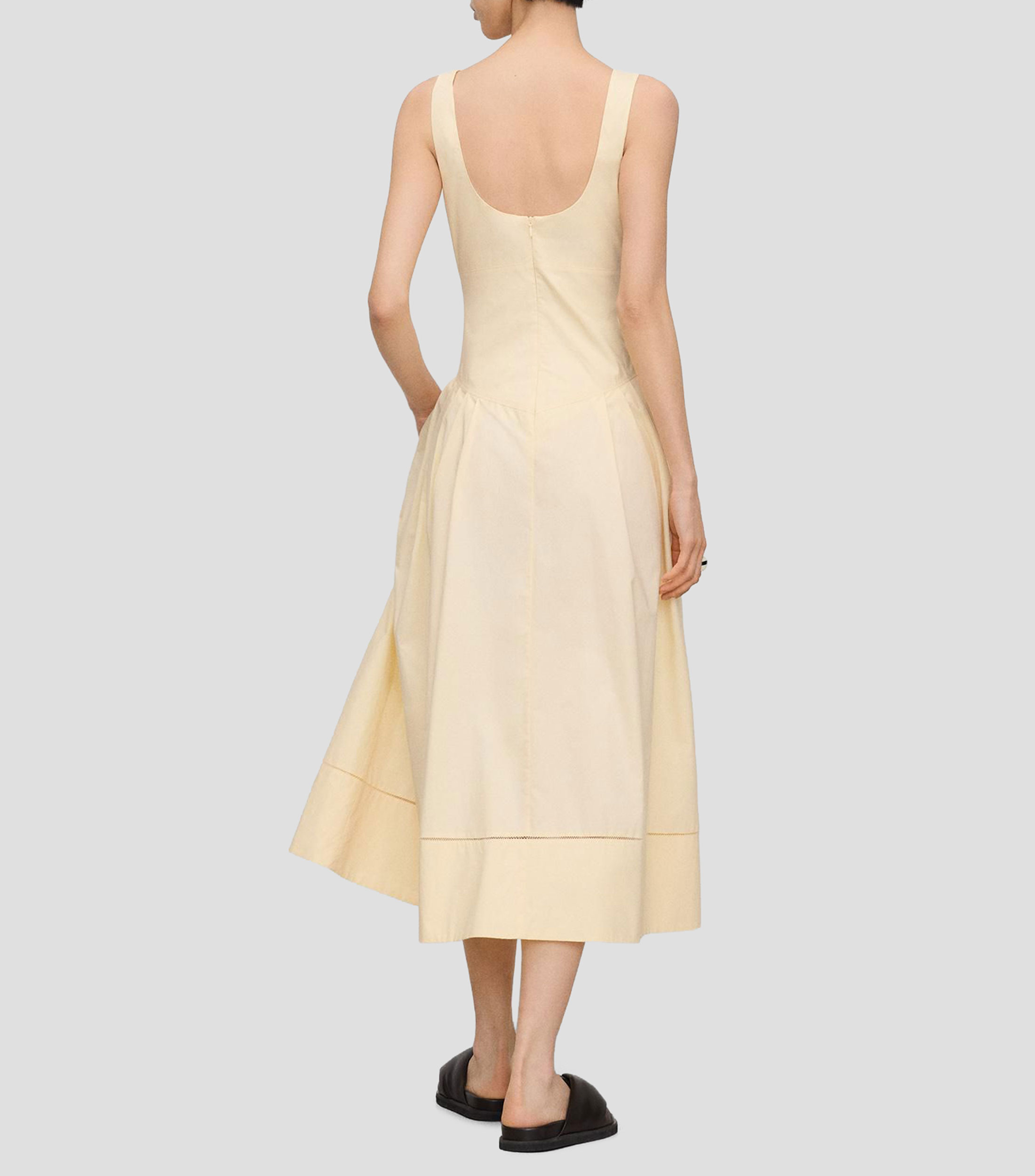 Vestido midi liso Mujer
